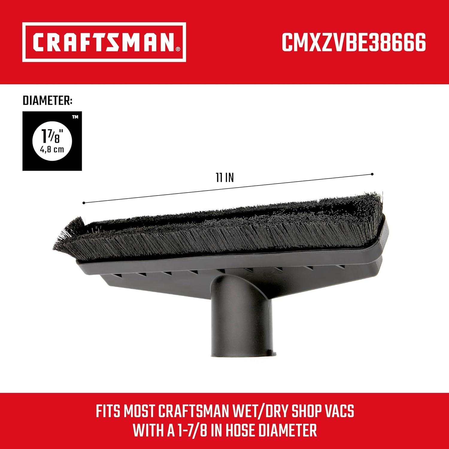 WORKSHOP Wet/Dry Vacs Vacuum Accessories WS17814A, Wet/Dry Vac Floor Brush Attachment For 1-7/8-Inch Wet/Dry Shop Vacuum Hose , Black