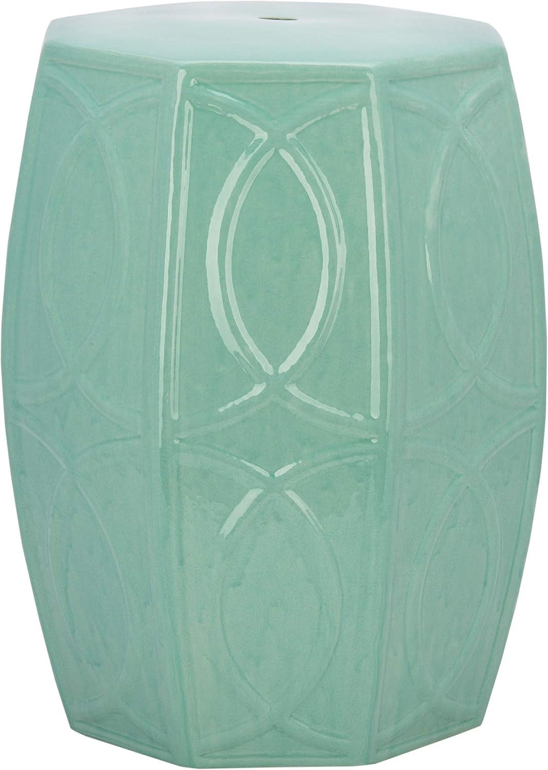 Kameko Ceramic Garden Stool - Blue - Safavieh.