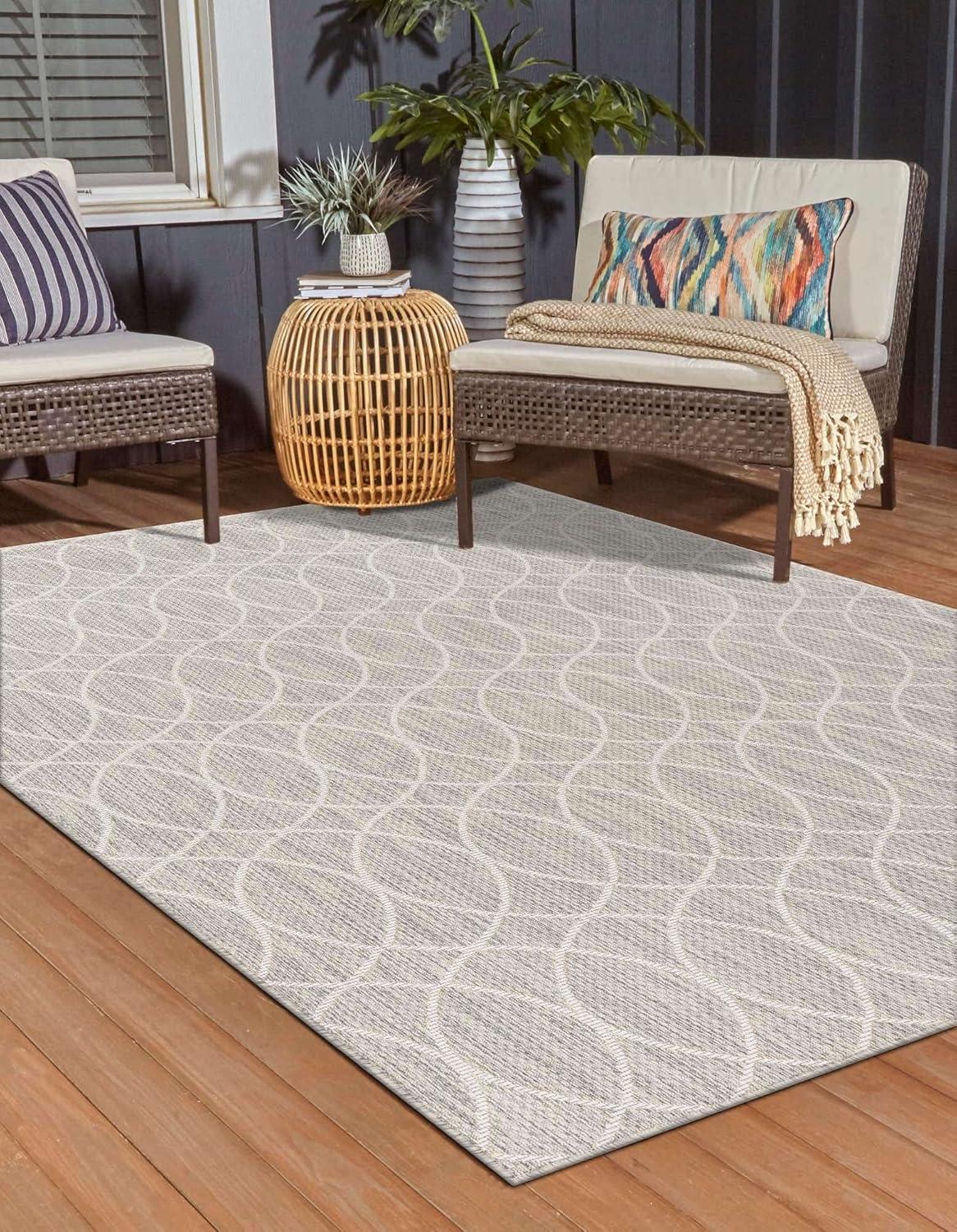 Unique Loom Outdoor Trellis Gitter Trellis Woven Area Rug