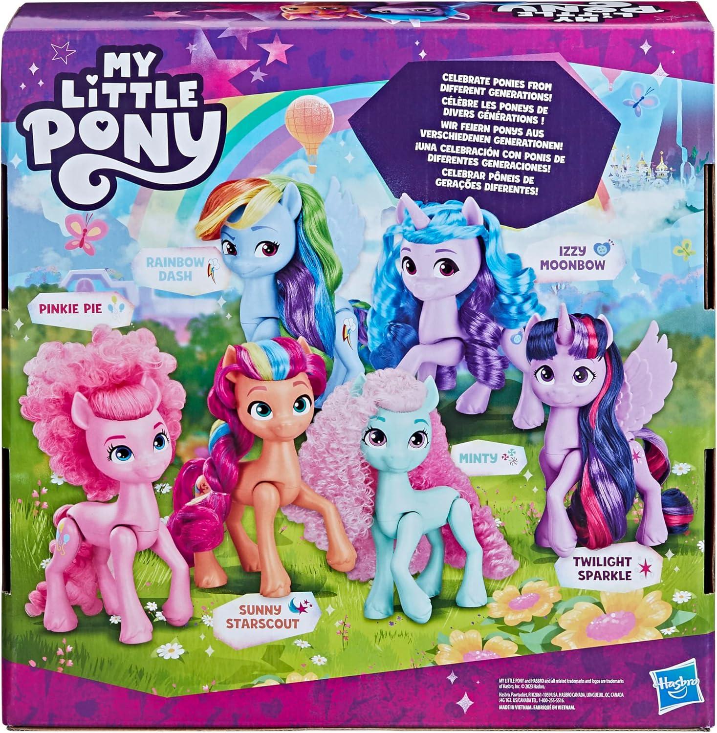Hasbro My Little Pony Pinkie Pie and Izzy Moonbow Doll, 6 Pack