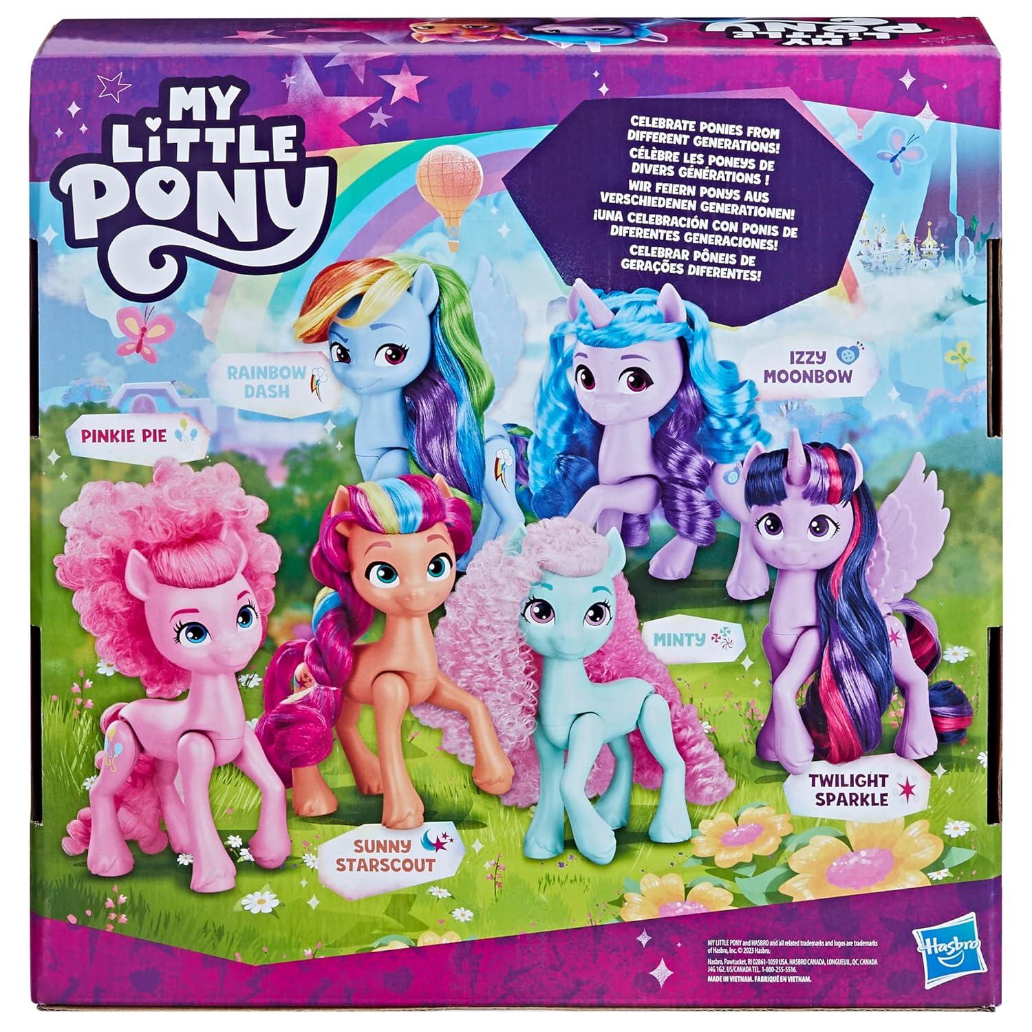 Hasbro My Little Pony Pinkie Pie and Izzy Moonbow Doll, 6 Pack