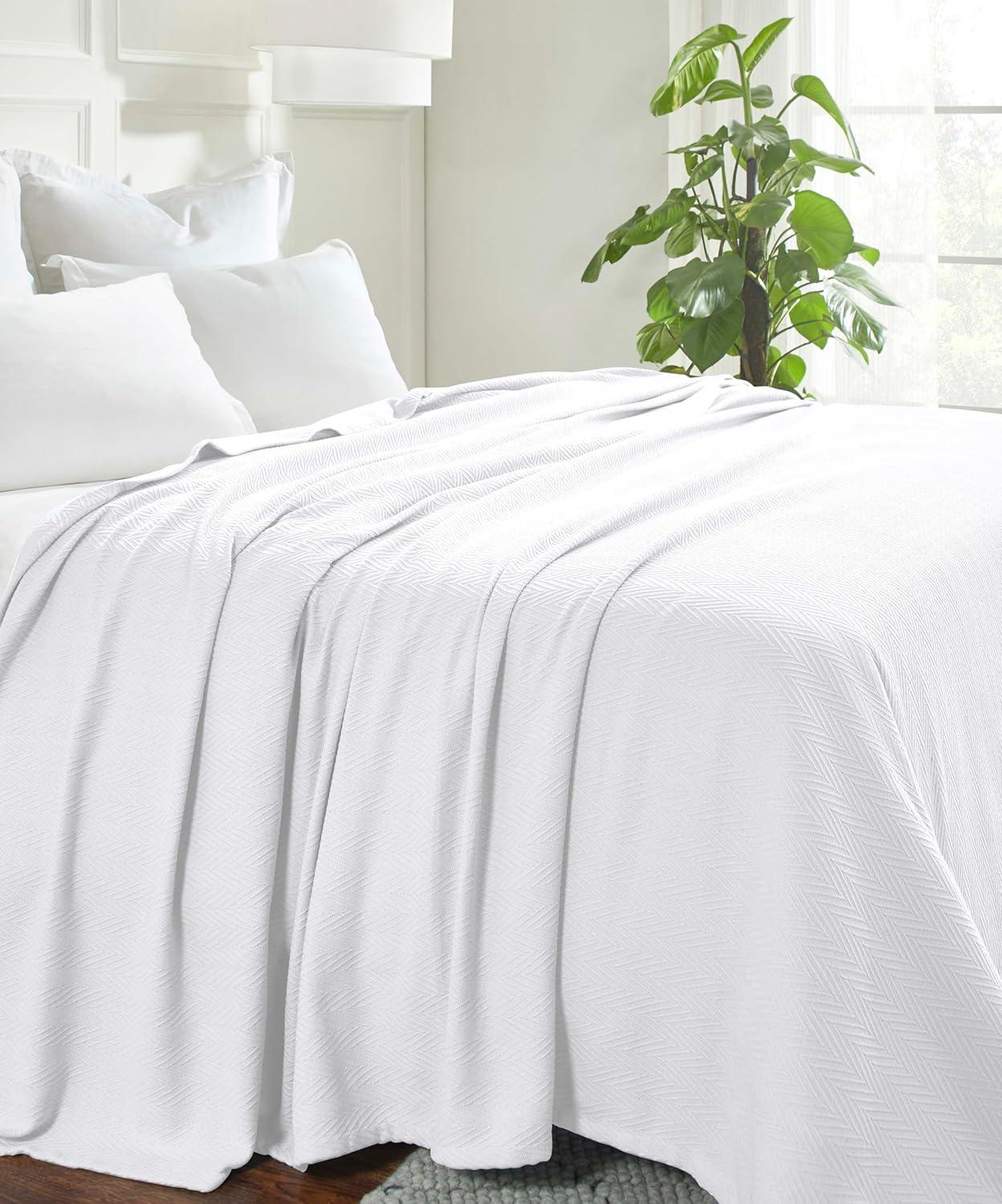 Chevron Charm King-Sized Knitted Cotton Throw - Reversible and Machine Washable