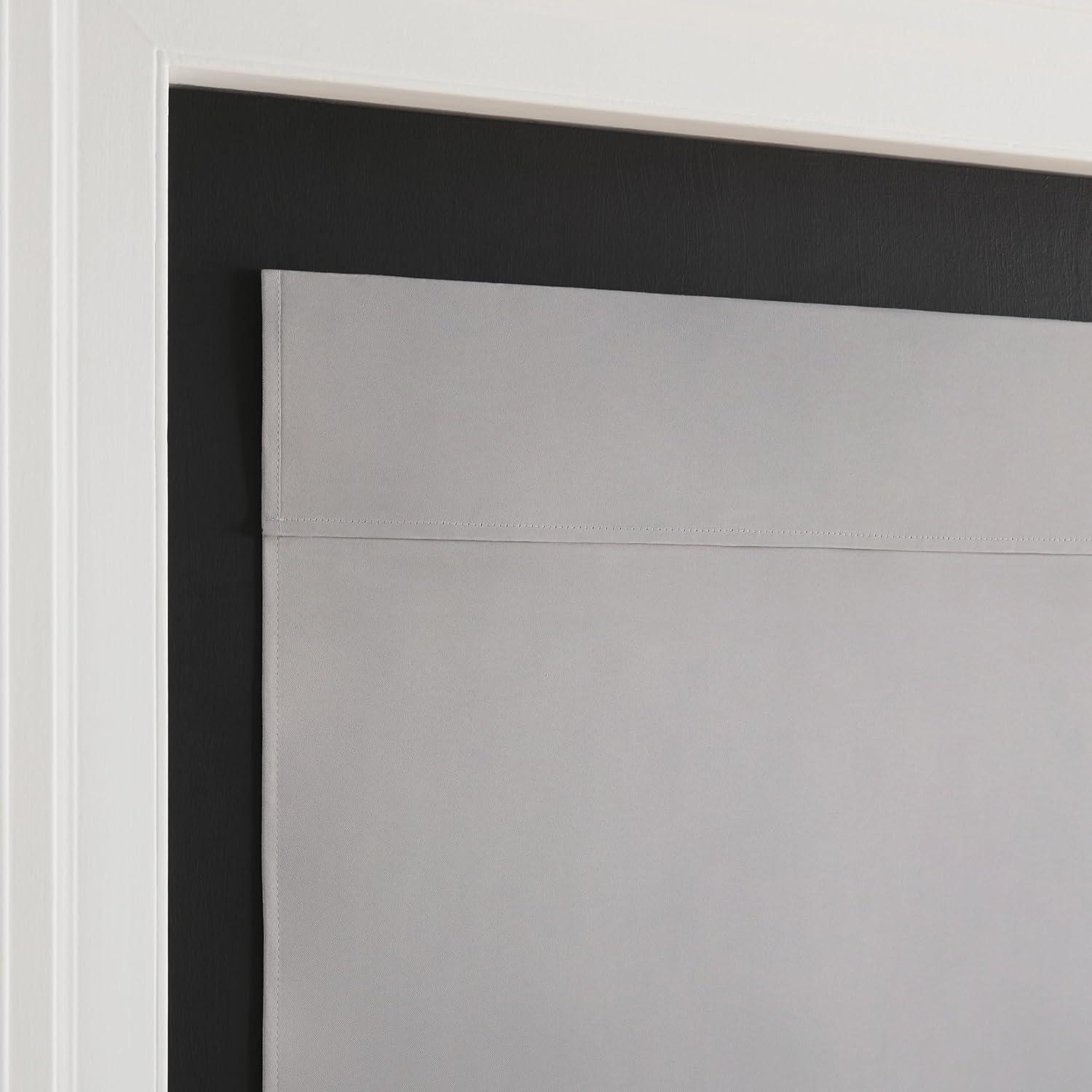 Gray Polyester Blackout French Door Panel, 40 x 26 Inch