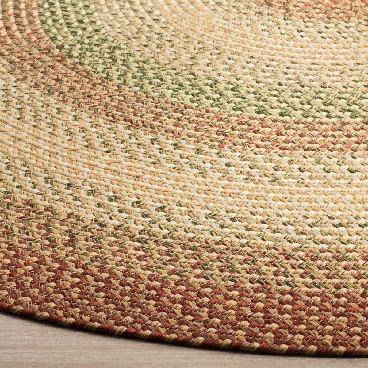 Braided BRD303 Hand Woven Area Rug - Rust/Multi - 5' round - Safavieh.