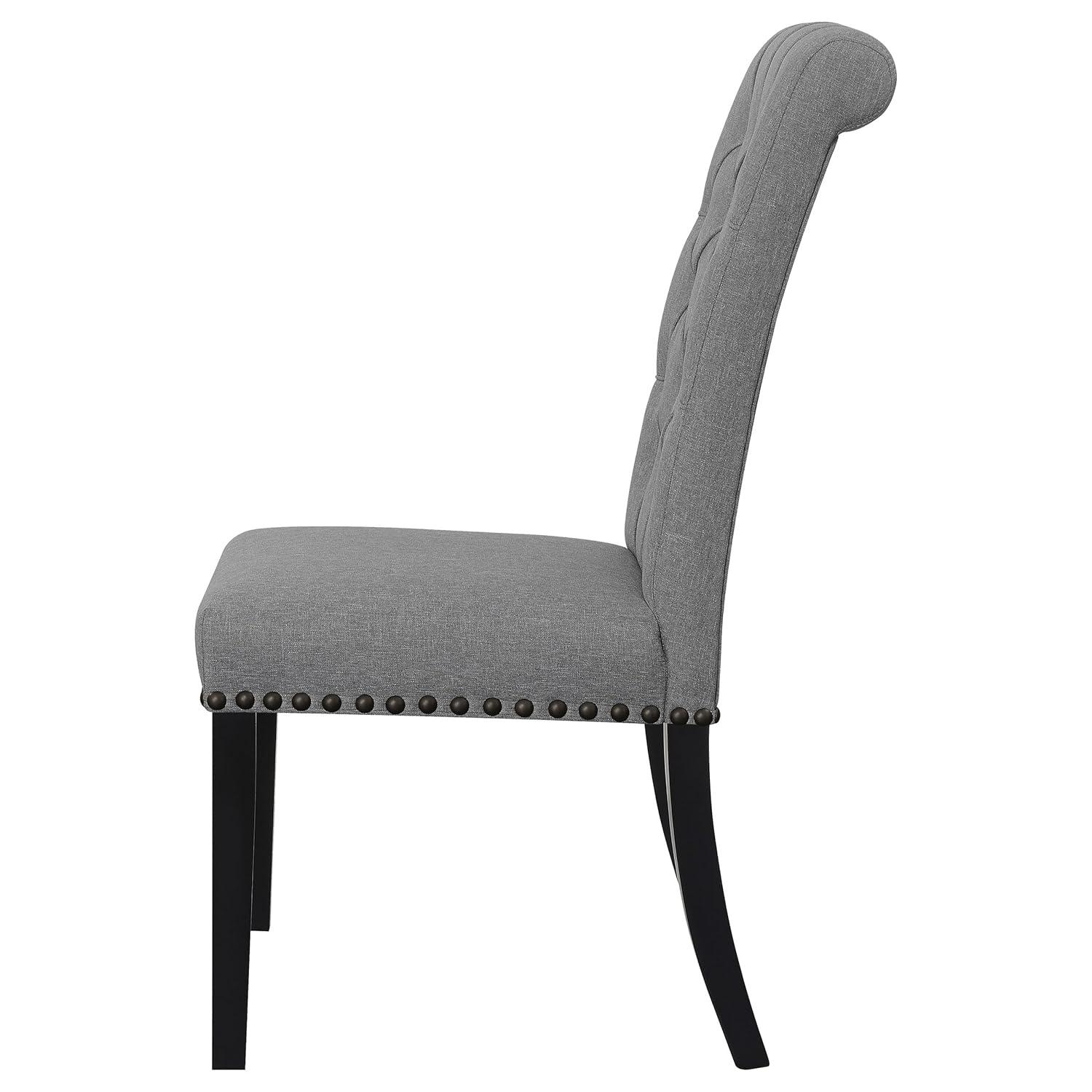 Coaster Upholstered Traditional Fabric Dining Chairs in Gray