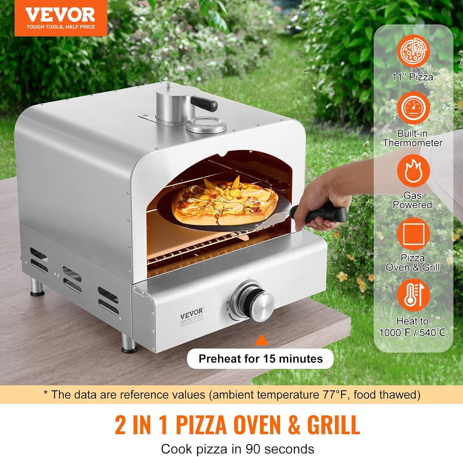 Portable Stainless Steel Gas Outdoor Pizza Oven with Thermometer