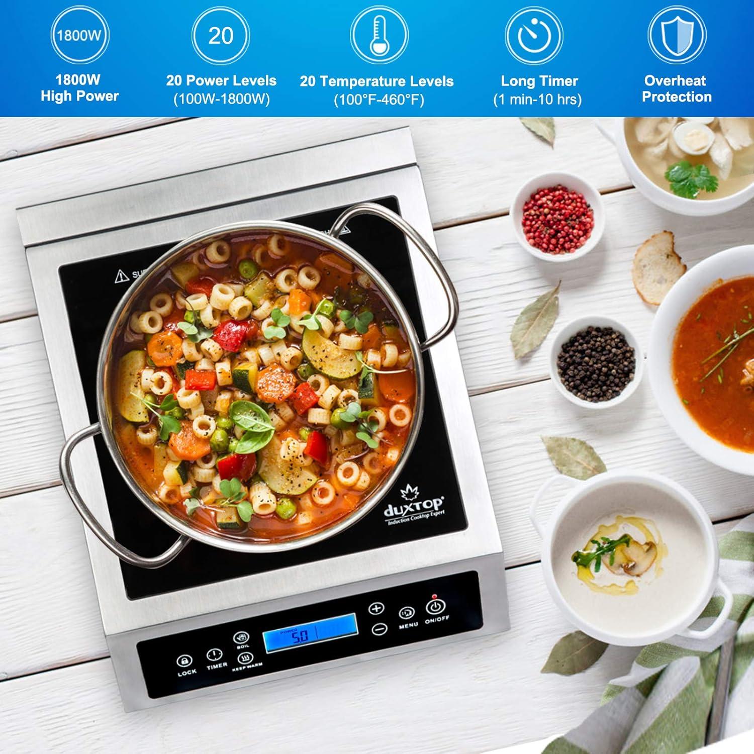 Duxtop Professional Portable Induction Cooktop, Commercial Range Countertop Burner, 1800 Watts Induction Burner with Sensor Touch and LCD Screen, P961LS