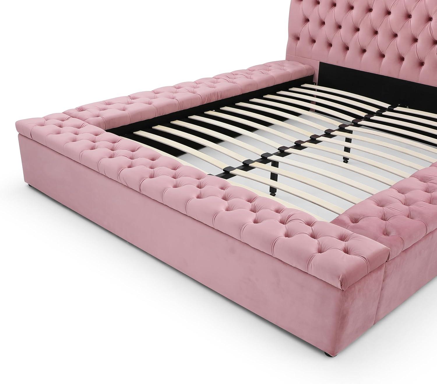 Aidelyn Upholstered Velvet Platform Bed