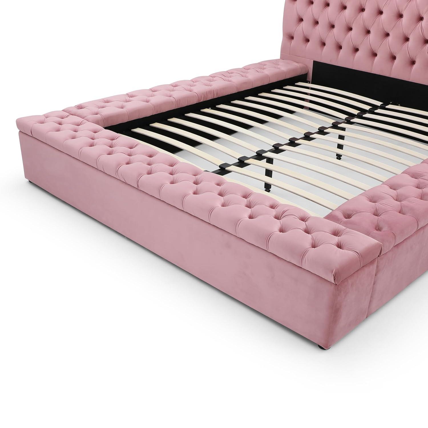 Aidelyn Upholstered Velvet Platform Bed