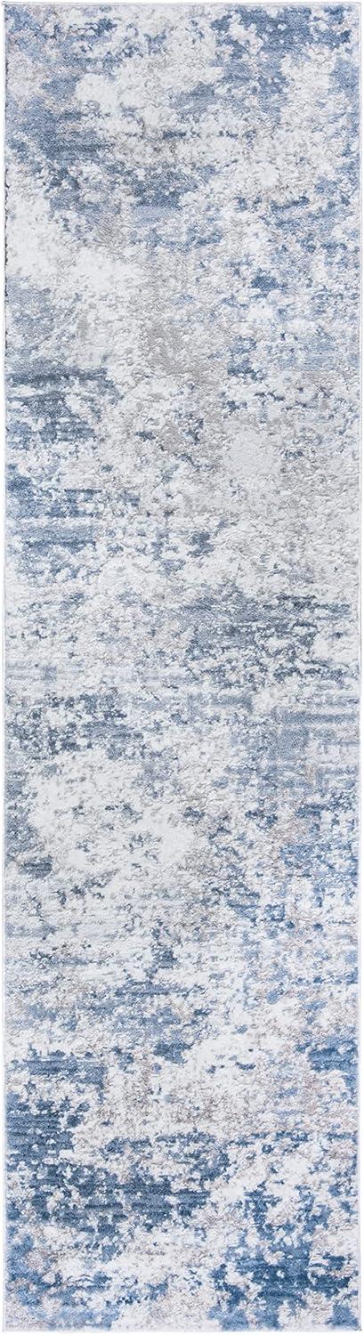 Amelia 700 ALA705 Machine Made Loomed Runner Rug - Grey/Blue - 2'-2" X 10' - Safavieh