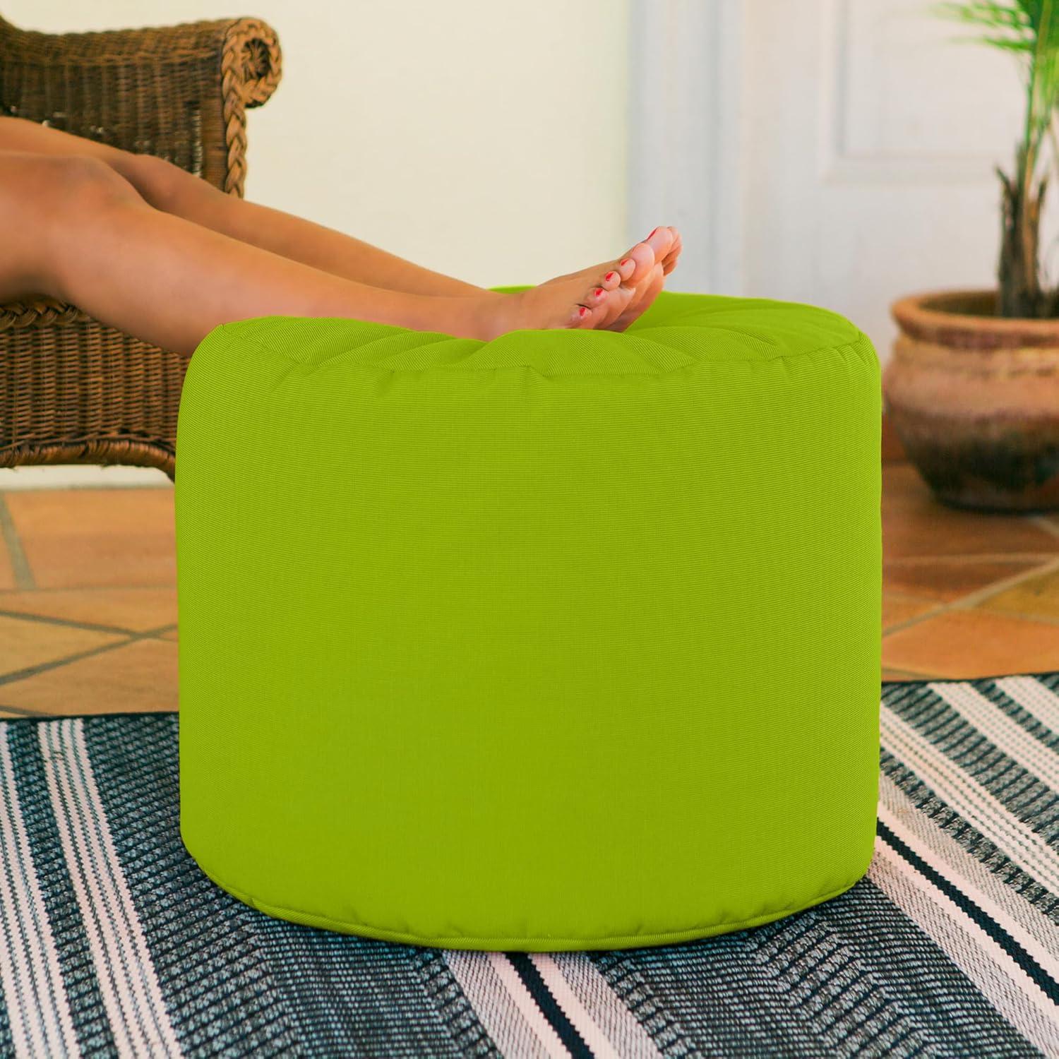 Jaxx Spring Indoor / Outdoor Bean Bag Pouf Ottoman, Lime