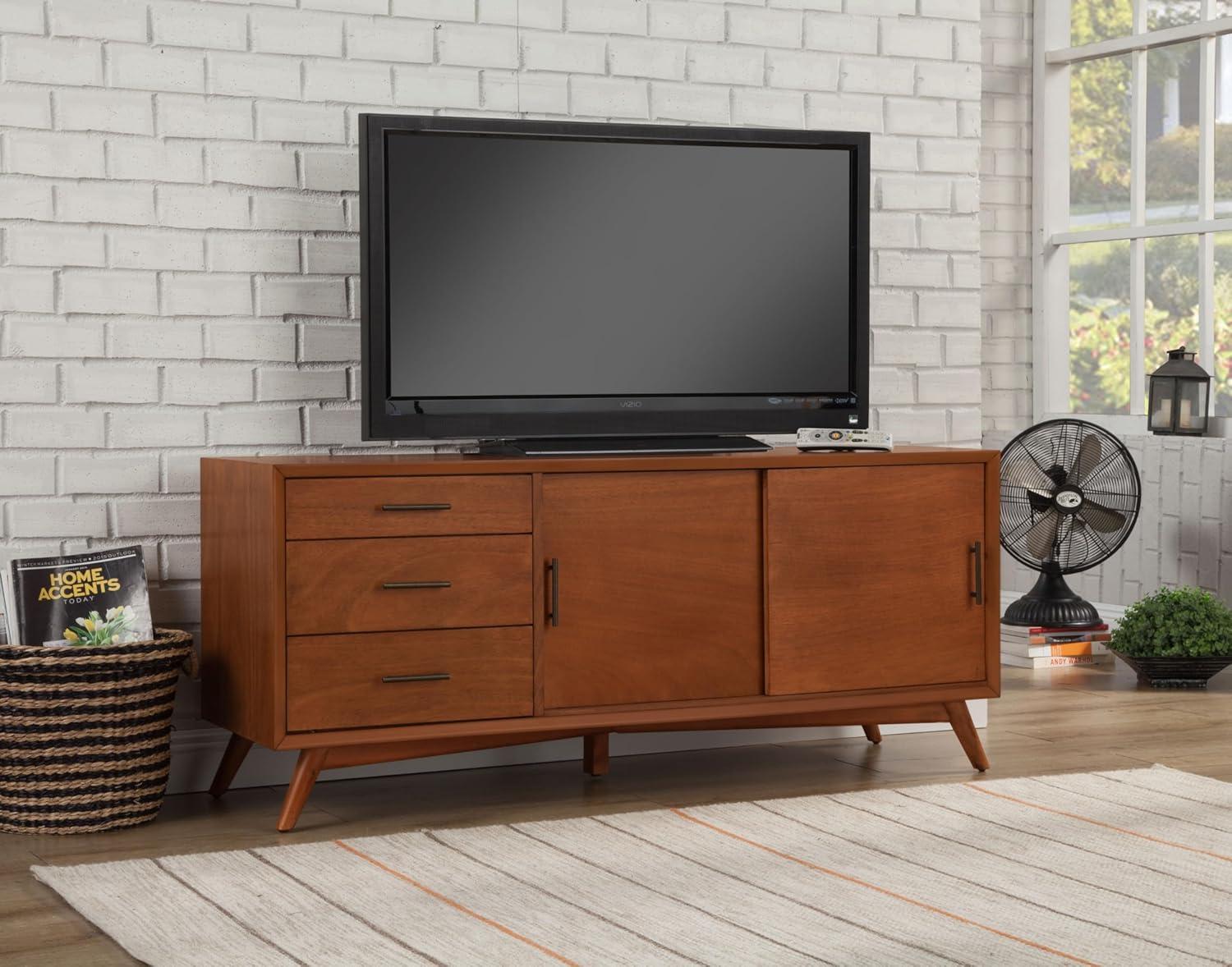 Alpine Furniture Flynn Large Wood TV Console in Acorn Brown