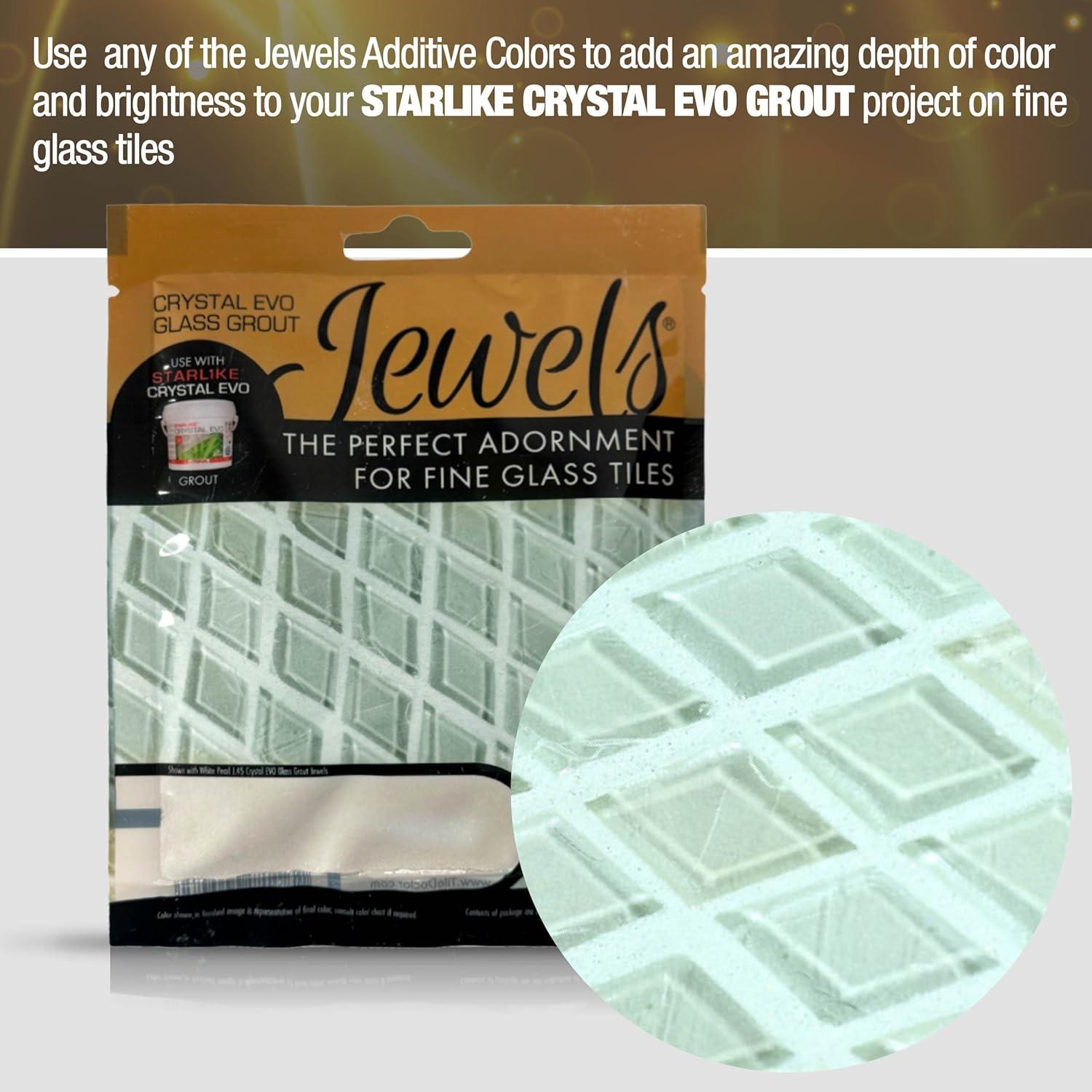 White Pearl 75 grams (1-Pack) Glass Grout Jewel and Starlike Crystal EVO 700 5.5 lb Grout Combo