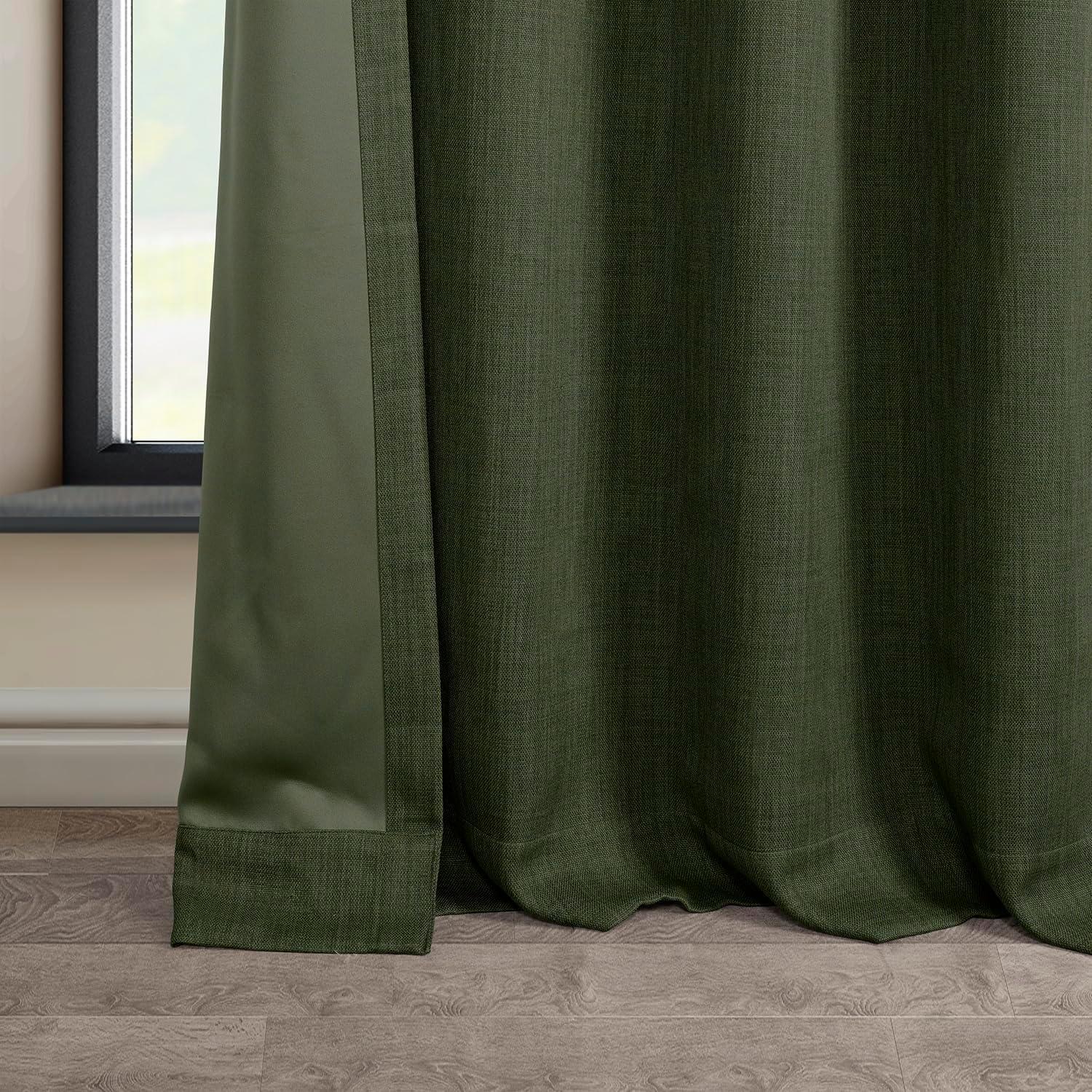 HPD Half Price Drapes Grommet Linen Curtains 84 Inches Long Room Darkening Curtains for Bedroom & Living Room (1 Panel), 50W x 84L, Tuscany Green
