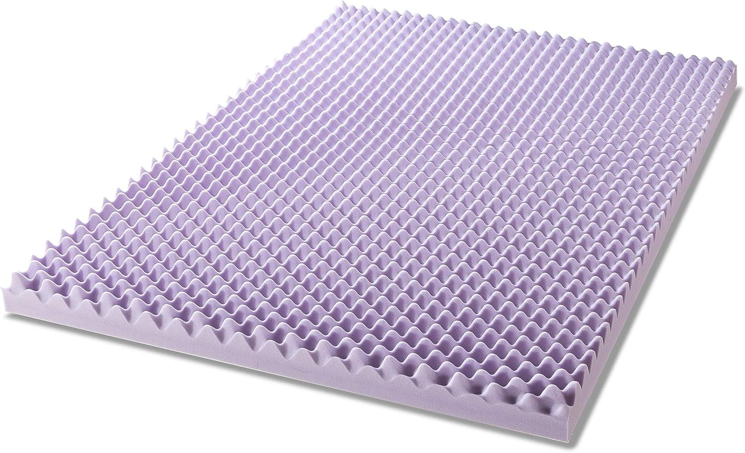 Queen Lavender Infused Egg Crate Memory Foam Mattress Topper