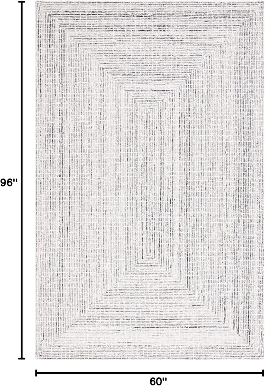 Abstract ABT480 Handmade Indoor Area Rug - Grey/Ivory - 5'x8' - Safavieh