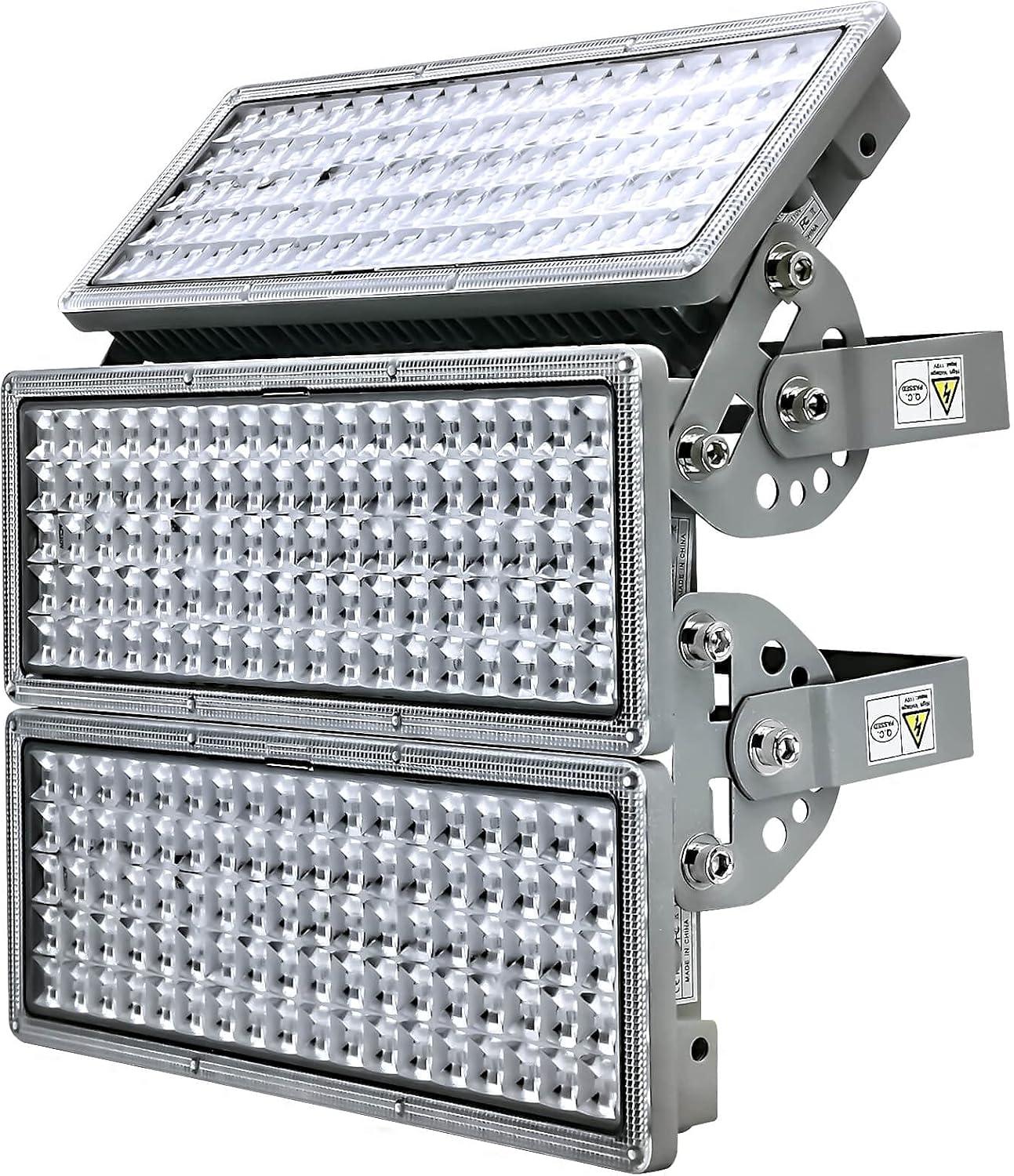 KeKeou LED Flood Light 300W Stadium Light 30000LM Super Bright Outdoor LED Flood Lights with 3 Adjustable Heads 6500K IP67 Waterproof for Playground Lawn