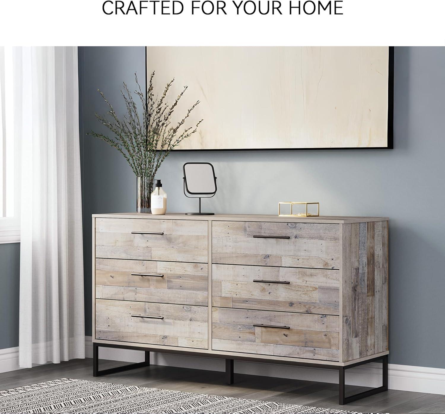 Signature Design by Ashley Casual Neilsville 6 Drawer Dresser, Whitewash