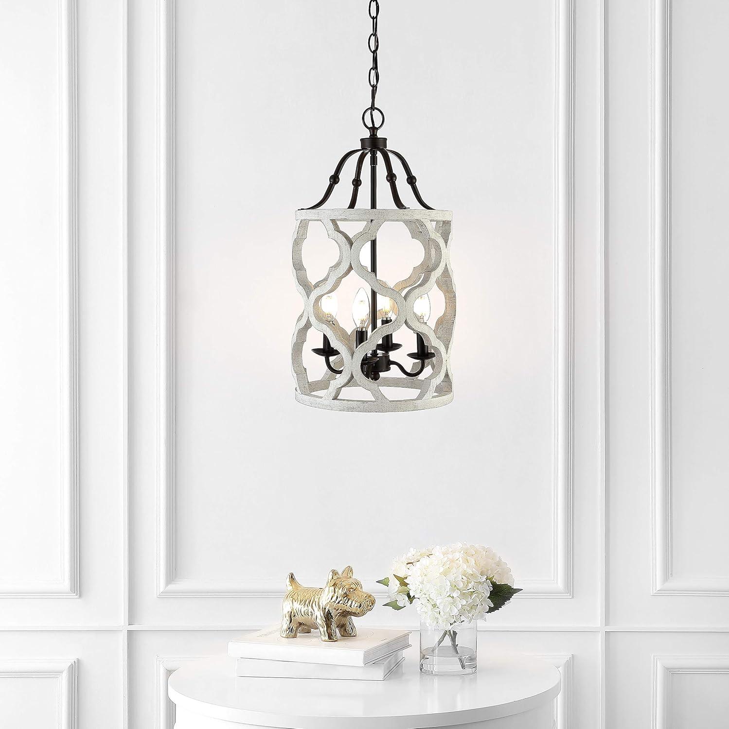 Quinby Pendant - Oil-Rubbed Bronze (Black) /White - Safavieh.