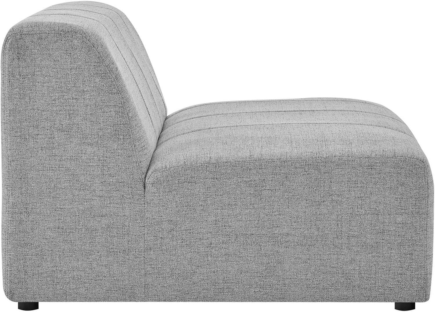 Modway Bartlett Polyester Fabric Upholstered Armless Chair in Light Gray