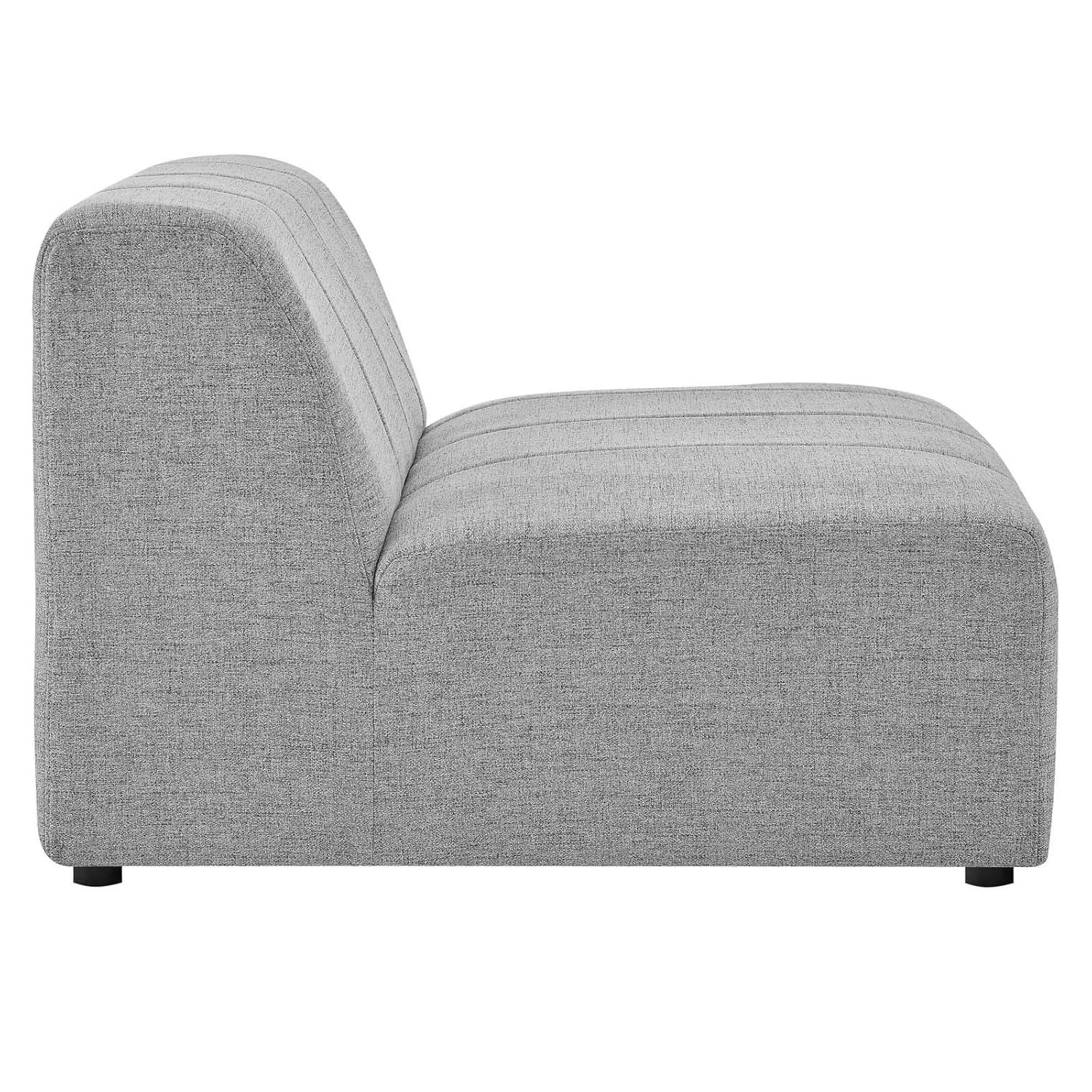Modway Bartlett Polyester Fabric Upholstered Armless Chair in Light Gray
