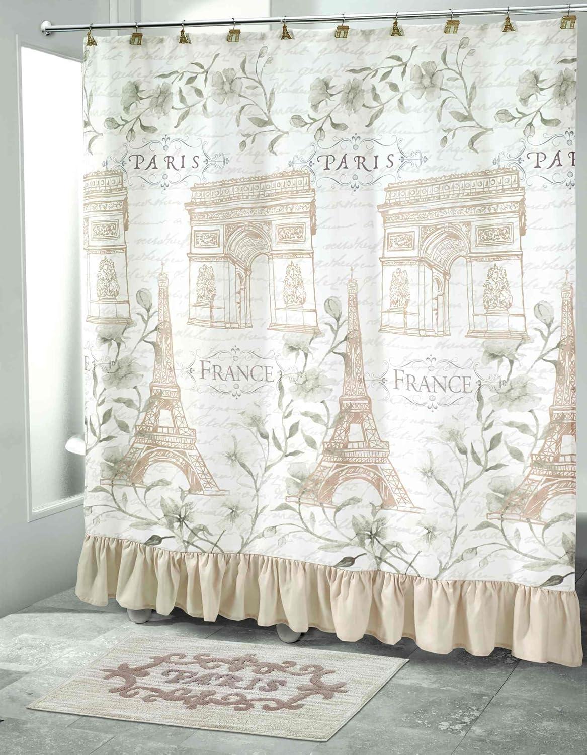 Avanti Linens Paris Botanique Shower Curtain & Hook Set