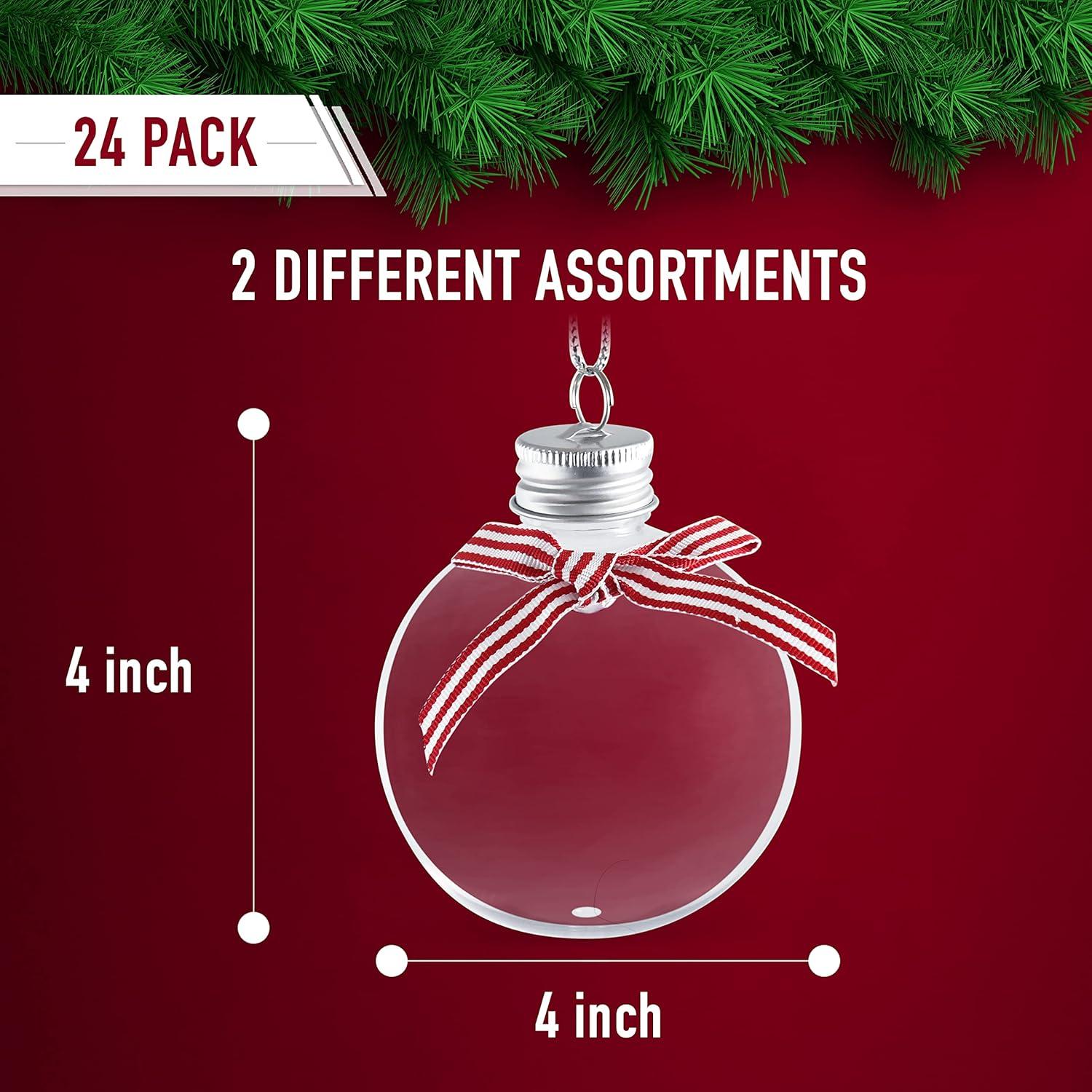 RN'Ds Clear Fillable Ornaments Balls - 24 Pack