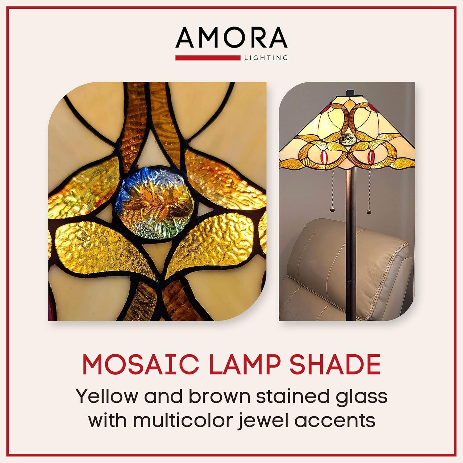 Amora Lighting  Tiffany Style Mission Floor Lamp