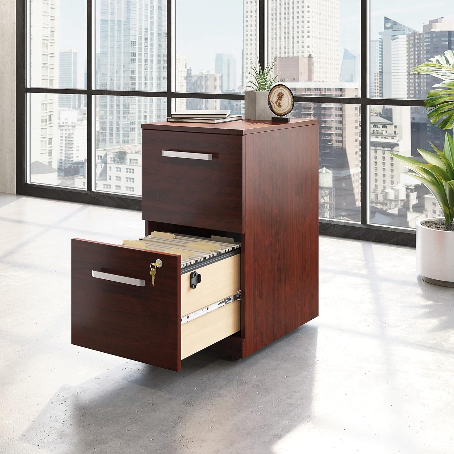 Sauder Affirm Engineered Wood Mobile File Cabinet (Assembled) in Classic Cherry