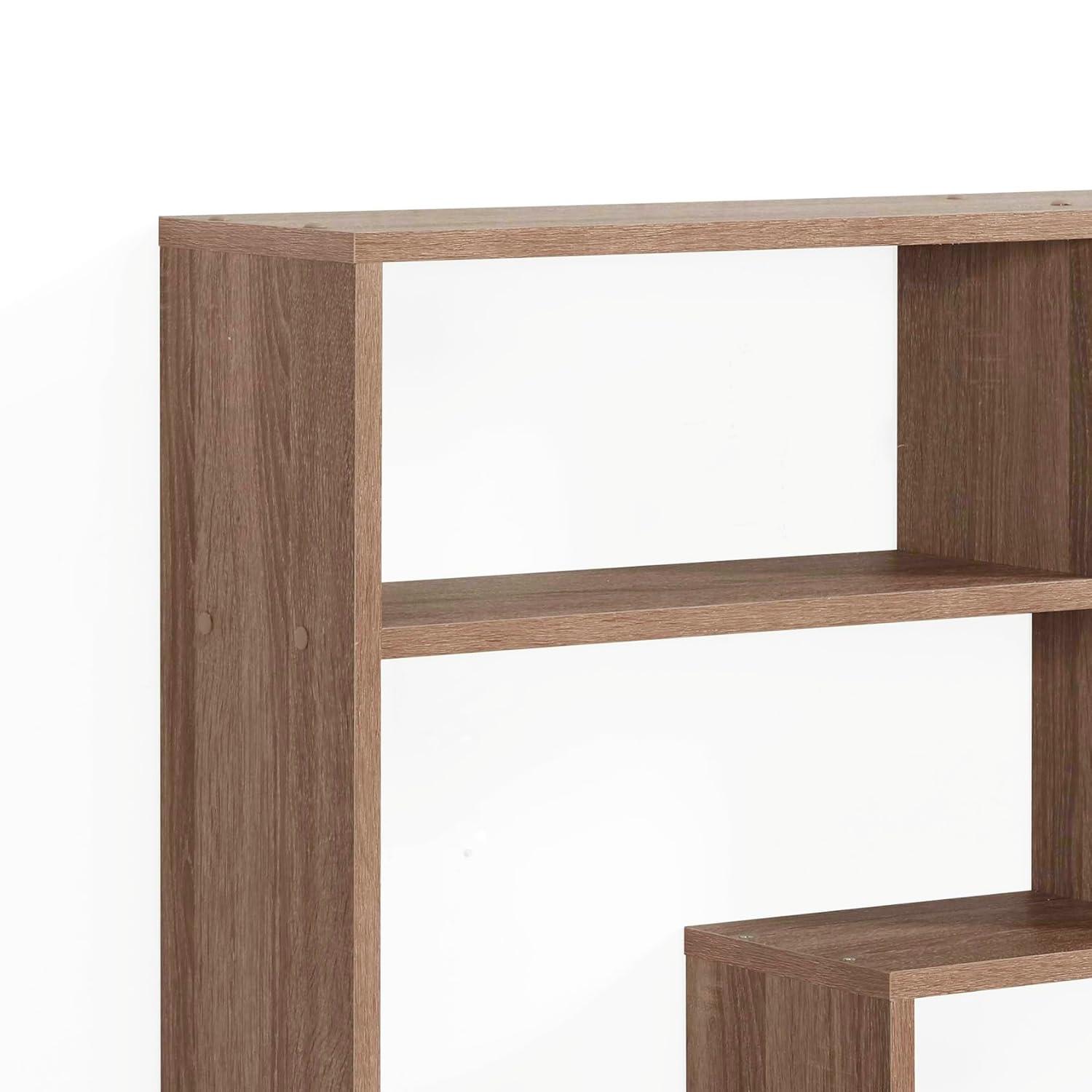Danya B. 37" x 31.5" Rectangular Shelf Unit Brown: Laminated MDF Storage, 8 Compartments, Includes Mounting Hardware