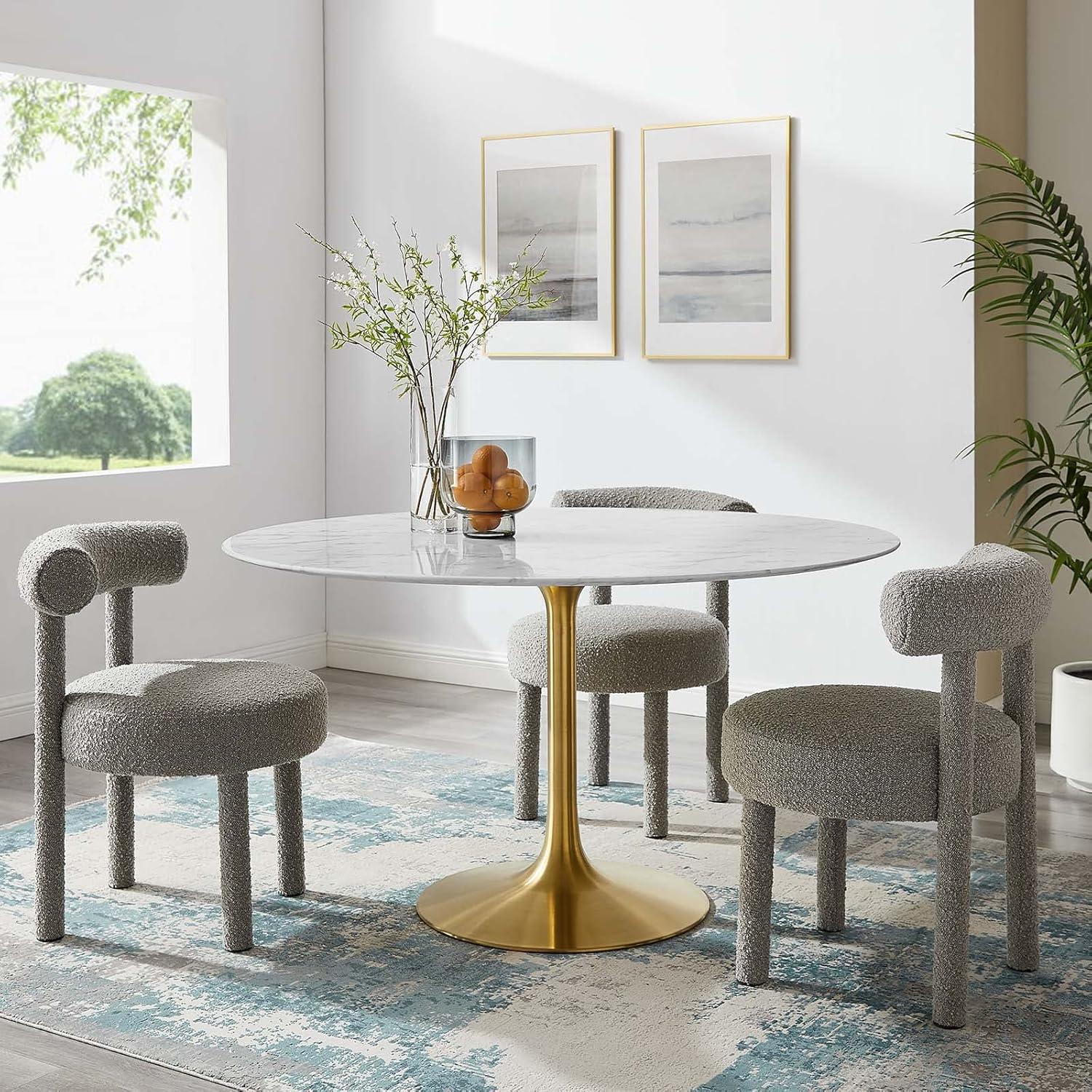 Modway Lippa Oval Artificial Marble Dining Table