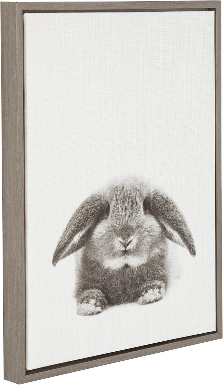 24" x 18" Rabbit Framed Canvas Art - Uniek