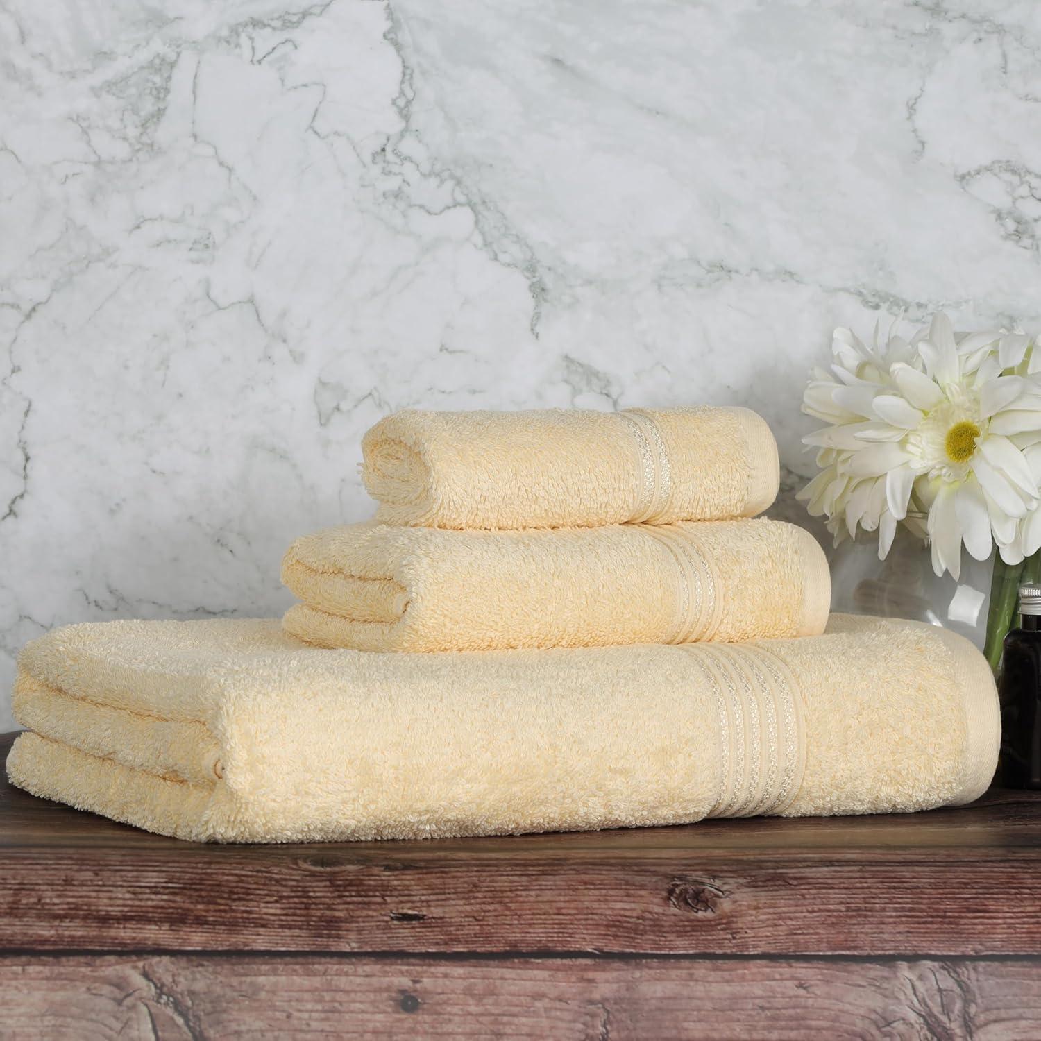 Superior Derry Solid Egyptian Cotton 3-piece Towel Set, Canary