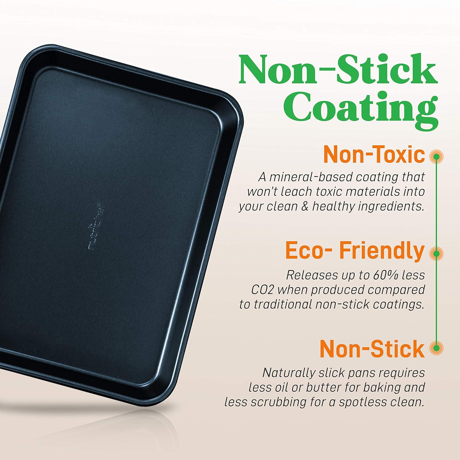 NutriChef 2 Piece Non-Stick Cookie Sheet Baking Pans