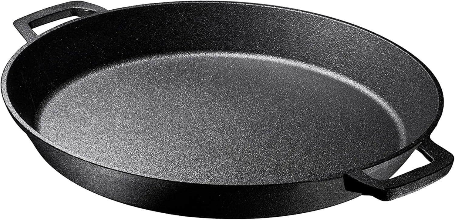 Bruntmor 16'' Pre-Seasoned Cast Iron Skillet with Double Loop Handles -Black