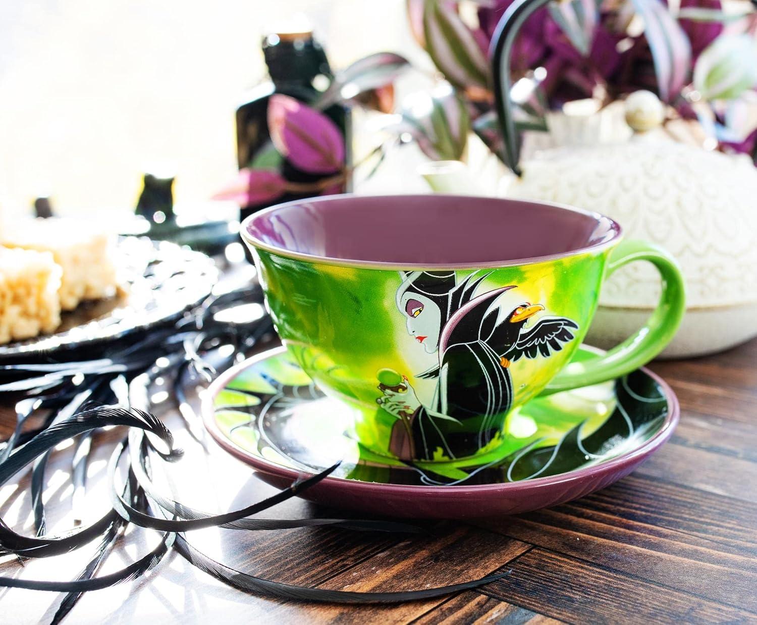 Silver Buffalo Disney Villains Maleficent Ceramic Teacup and Saucer Set