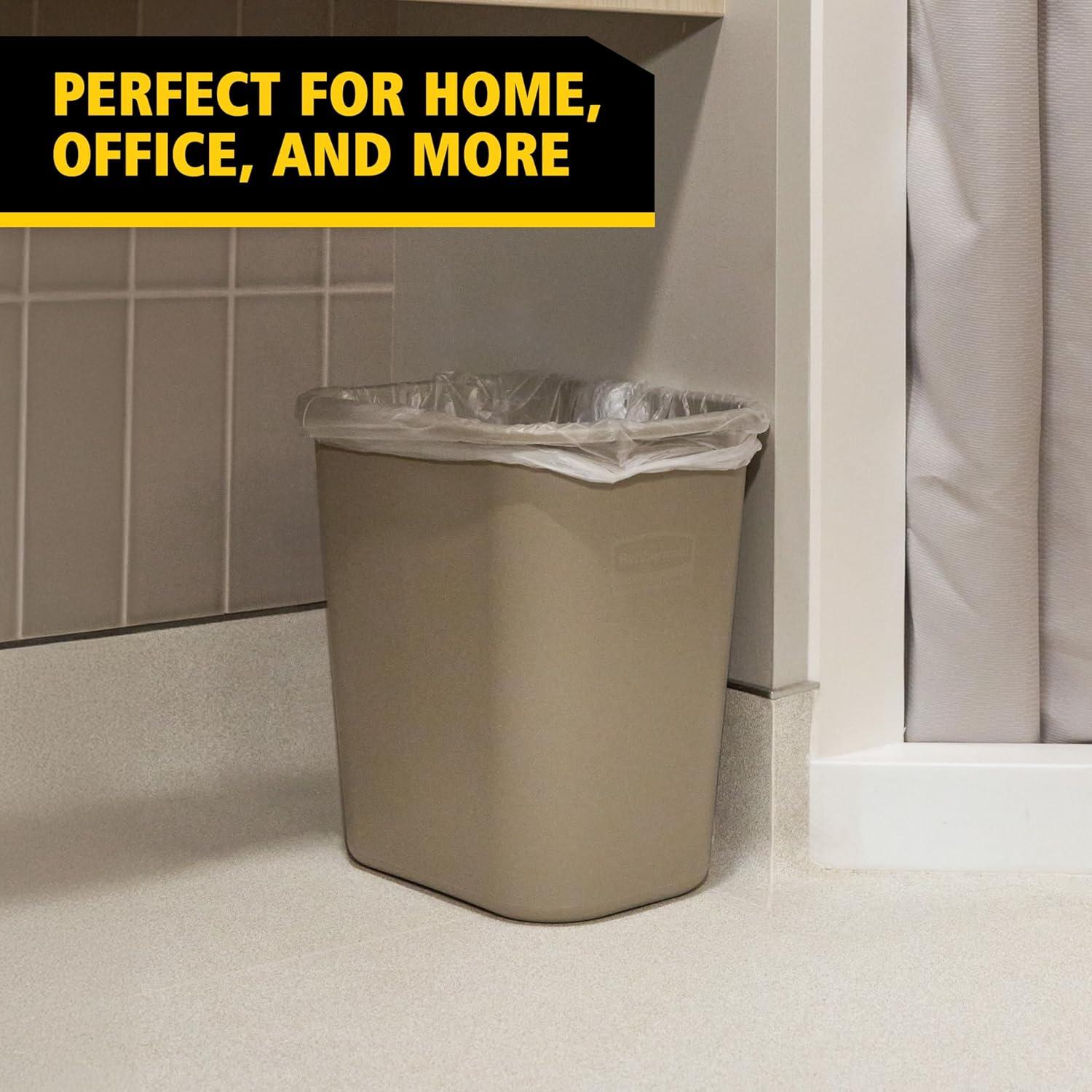Rubbermaid Commercial Products 28QT/7 GAL Wastebasket Trash Container, for Home/Office/Under Desk, Beige (FG295600BEIG)