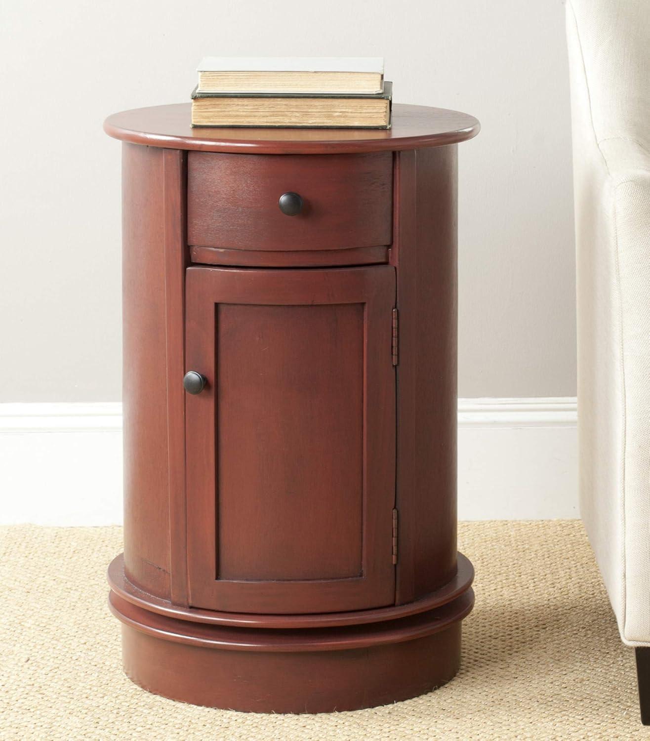 Tabitha Swivel Accent Table - AMH5712D - Dark Cherry - Safavieh Couture