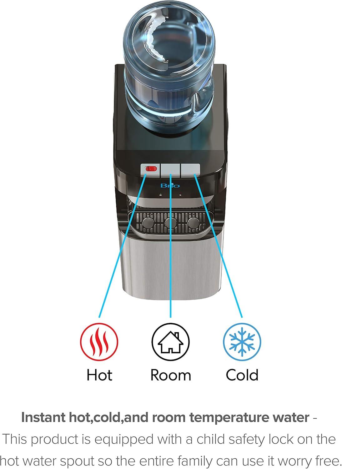 Brio Stainless Steel Top Loading Tri-Temperature Water Cooler