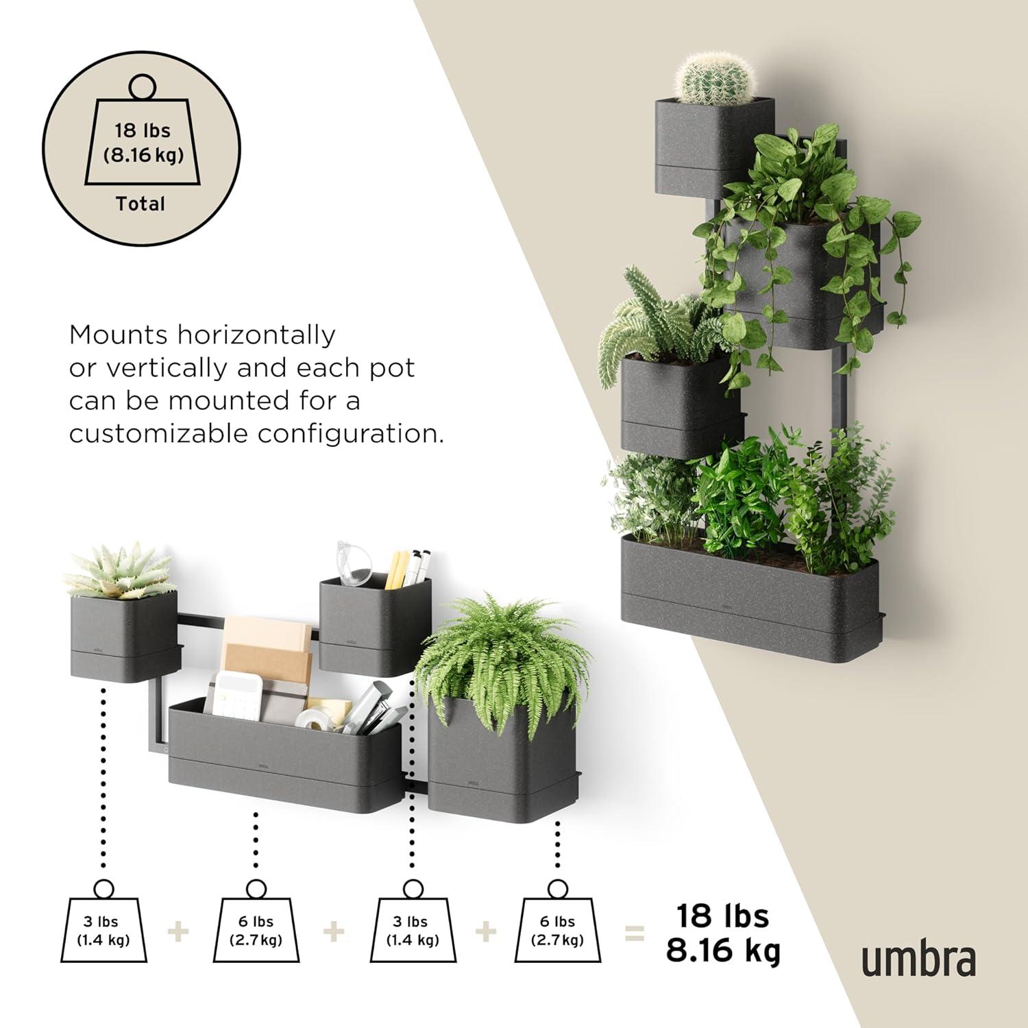 Umbra Cubiko Wall Planter Black