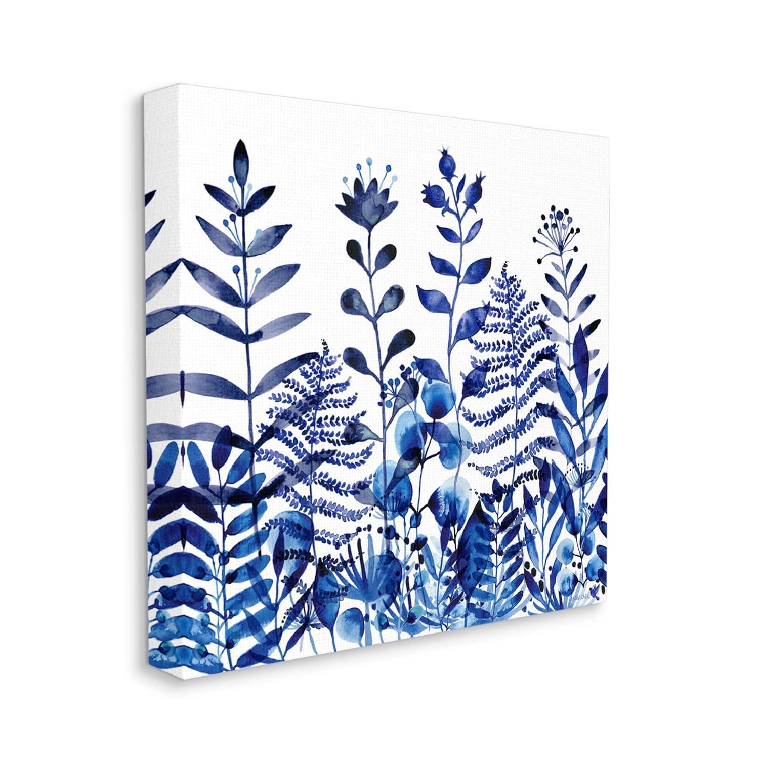 Stupell Industries Au-715-Canvas " Blue Fern Sprouts Nature Plants " by Maria Over Painting Print