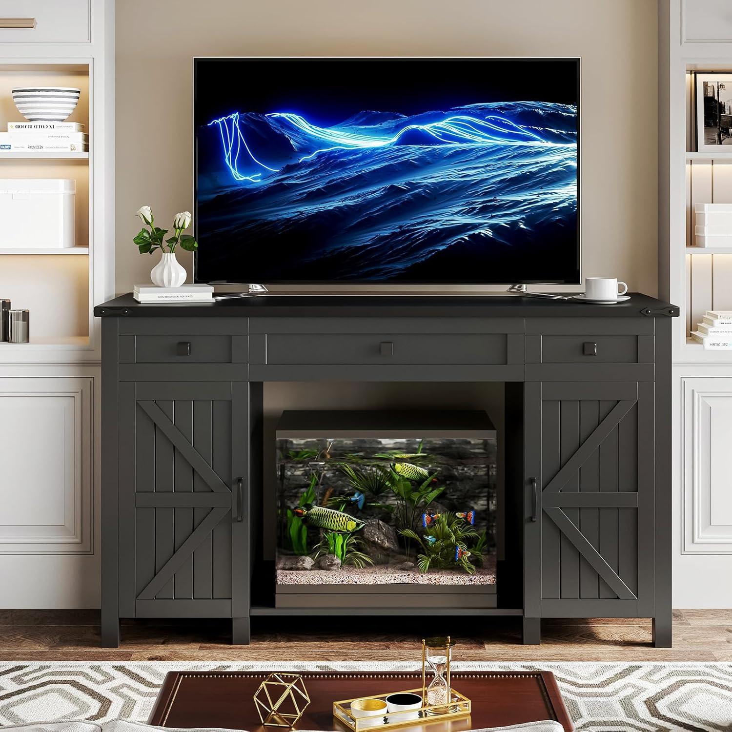 Gracie Oaks Heavy Duty 55-75 Gallon Aquarium Stand With Power Outlets