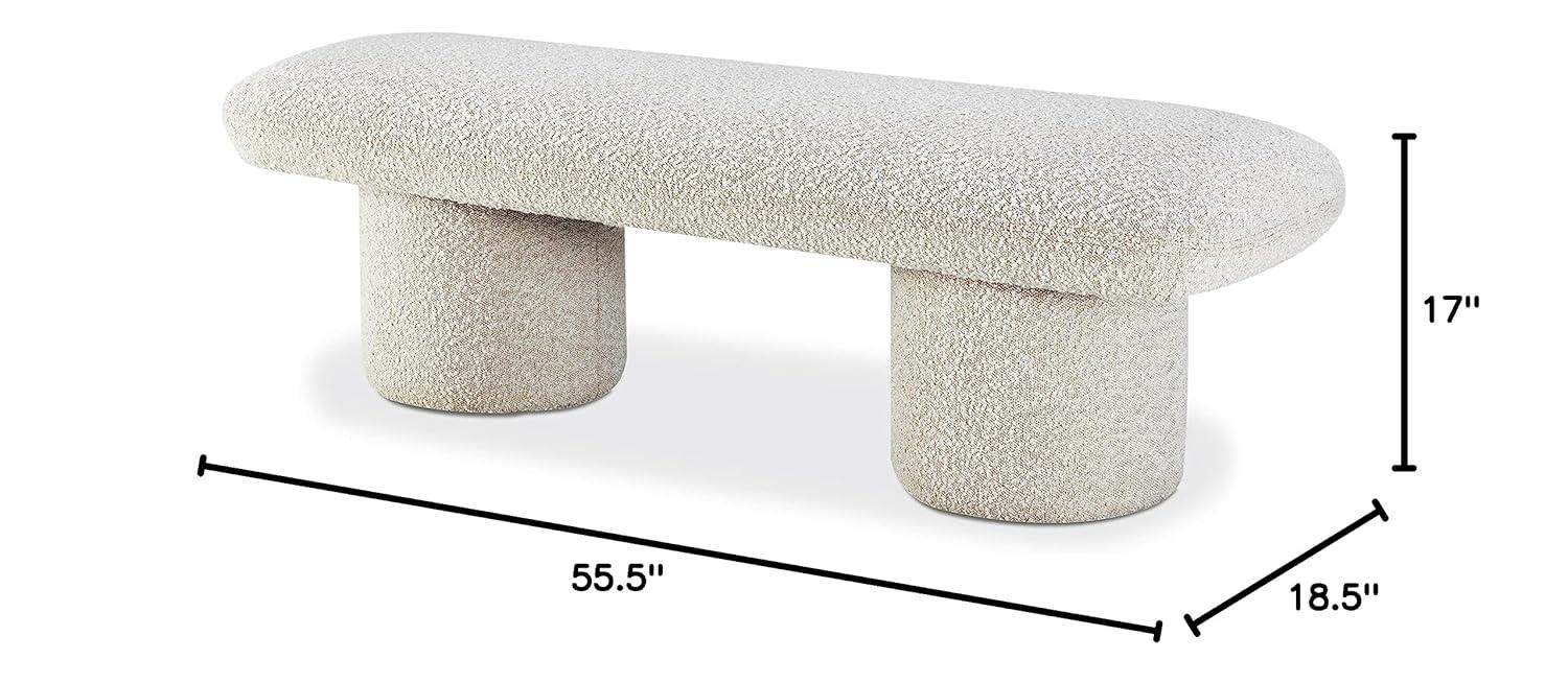 Poly and Bark Poly & Bark Este Bench - Boucle Mid Century Modern Crema White Boucle