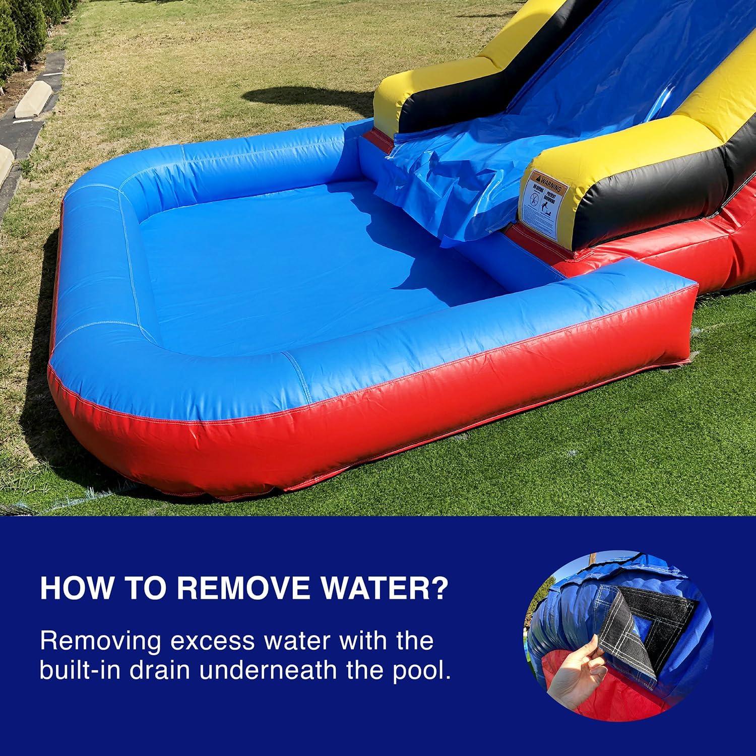 JumpOrange Ninja Commercial Grade Bounce House Water Slide with Splash Pool for Kids (with Blower)