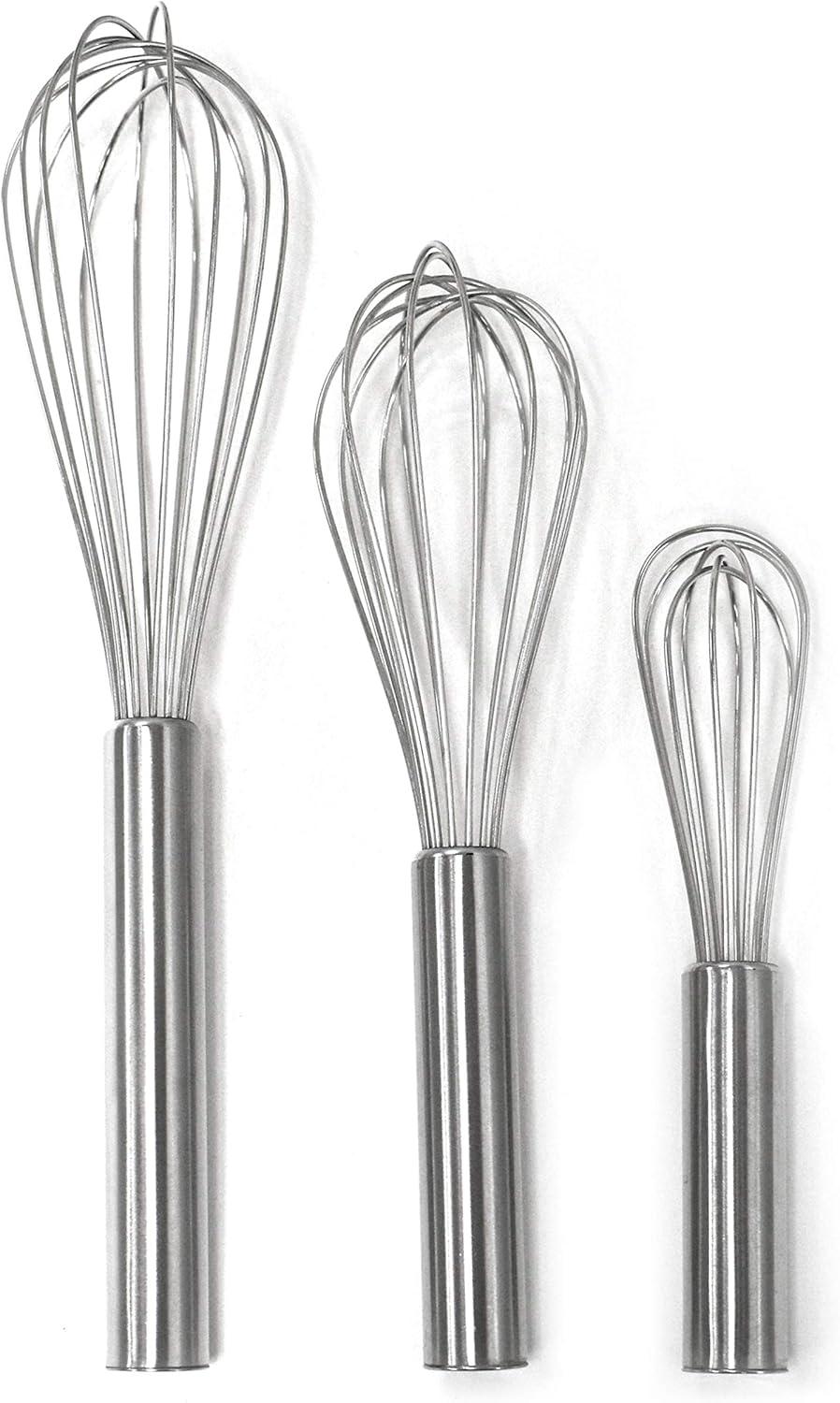 Stainless Steel Balloon Whisk Set with Ergonomic Handles