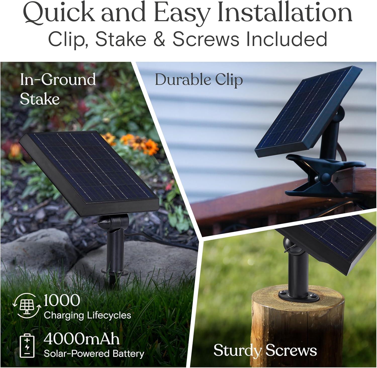 Brightech Ambience Pro Super Bright Solar - 27Ft Remote Control Outdoor String Lights with 12 Shatterproof S14 Bulbs, Commercial Grade LED, Waterproof Patio Lights, 4W Soft White for Patios, Gardens