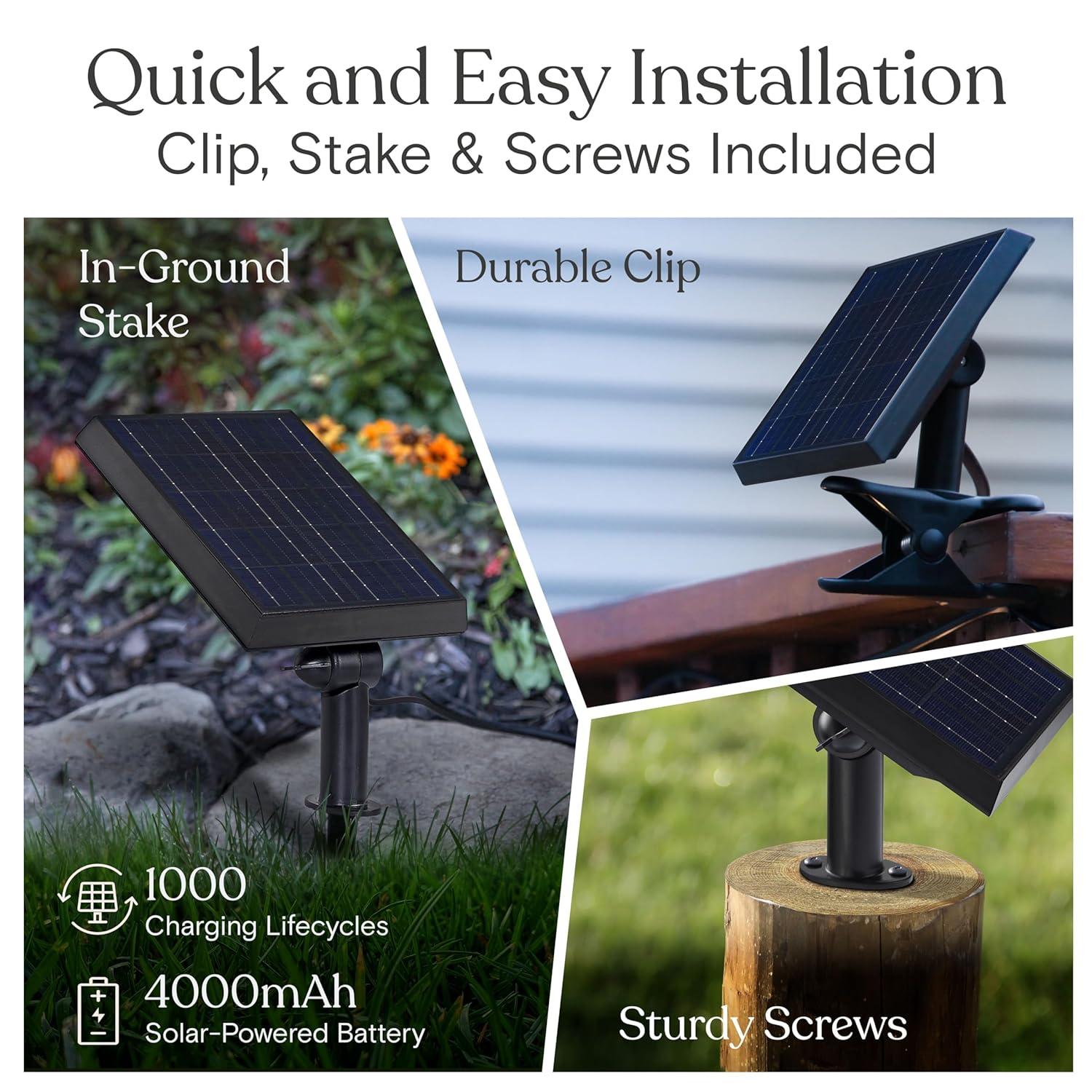 Brightech Ambience Pro Solar Powered Outdoor String Lights -27 ft Commercial Grade Waterproof Edison Patio Lights, Shatterproof LED String Lights for Outside, Porch - 12 Bulbs, 1W Soft White