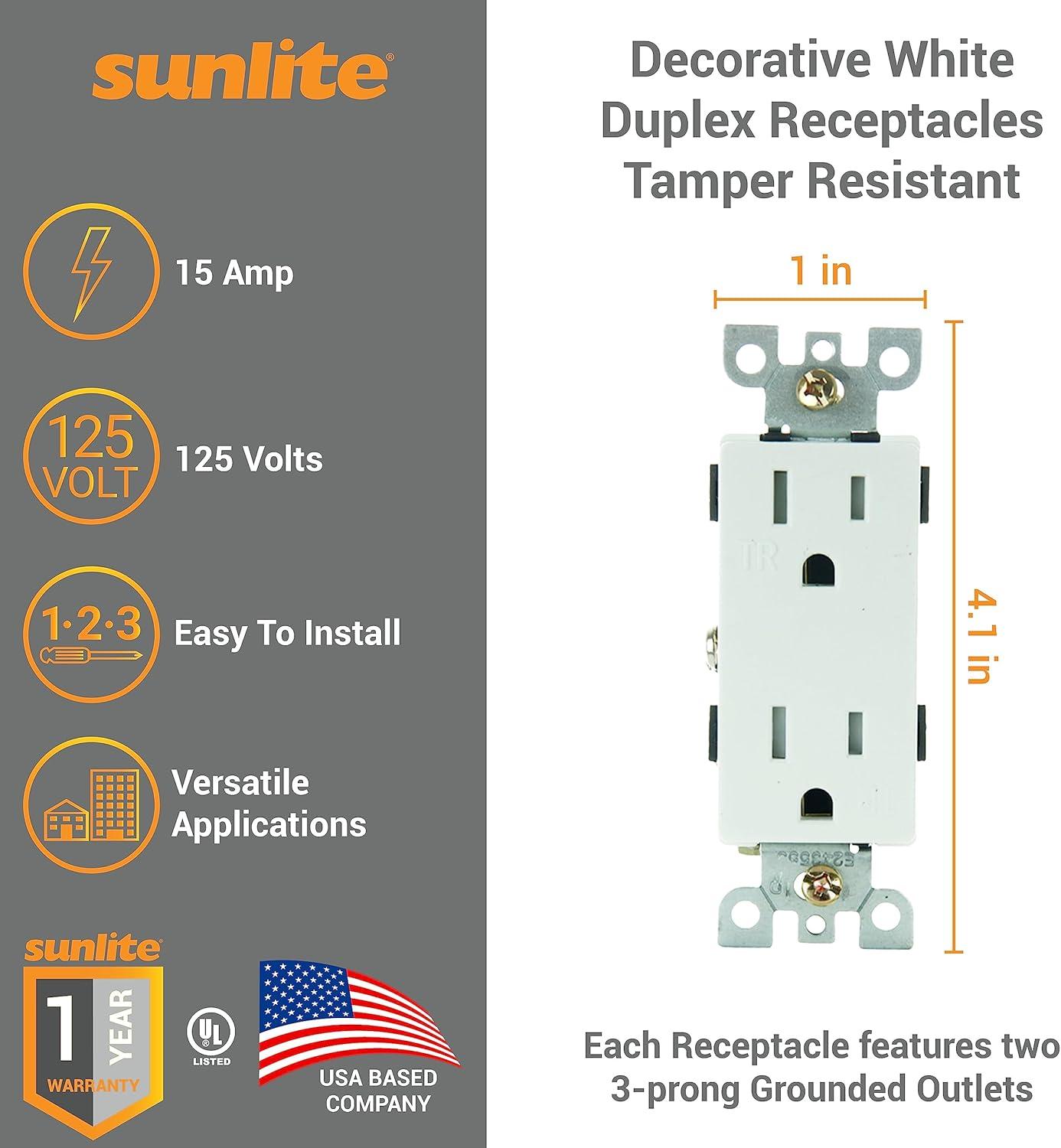 White Tamper Resistant Duplex Receptacle Outlet with Wall Plate