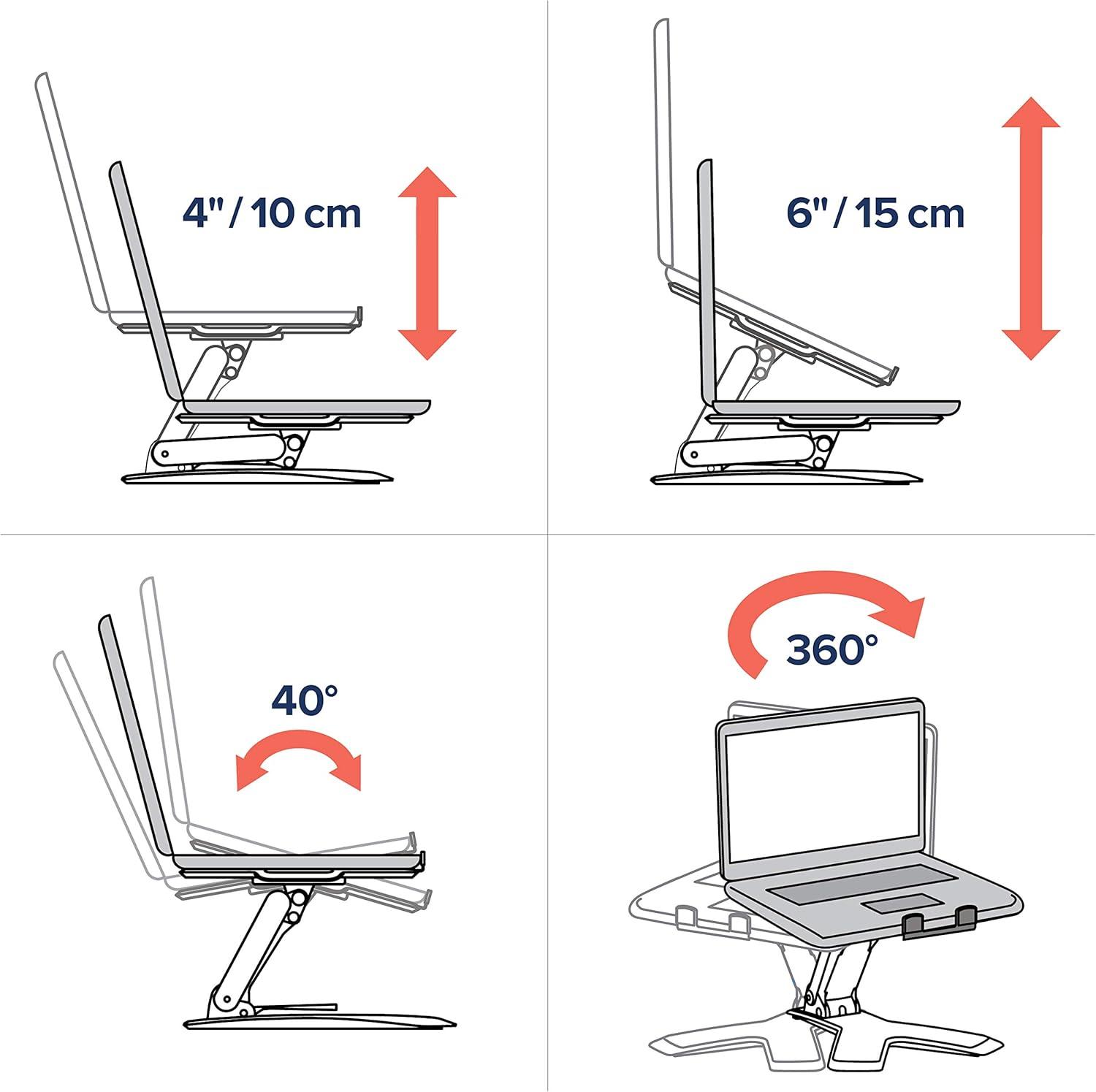 Ergotron Black Adjustable Standing Desk Converter for Laptops