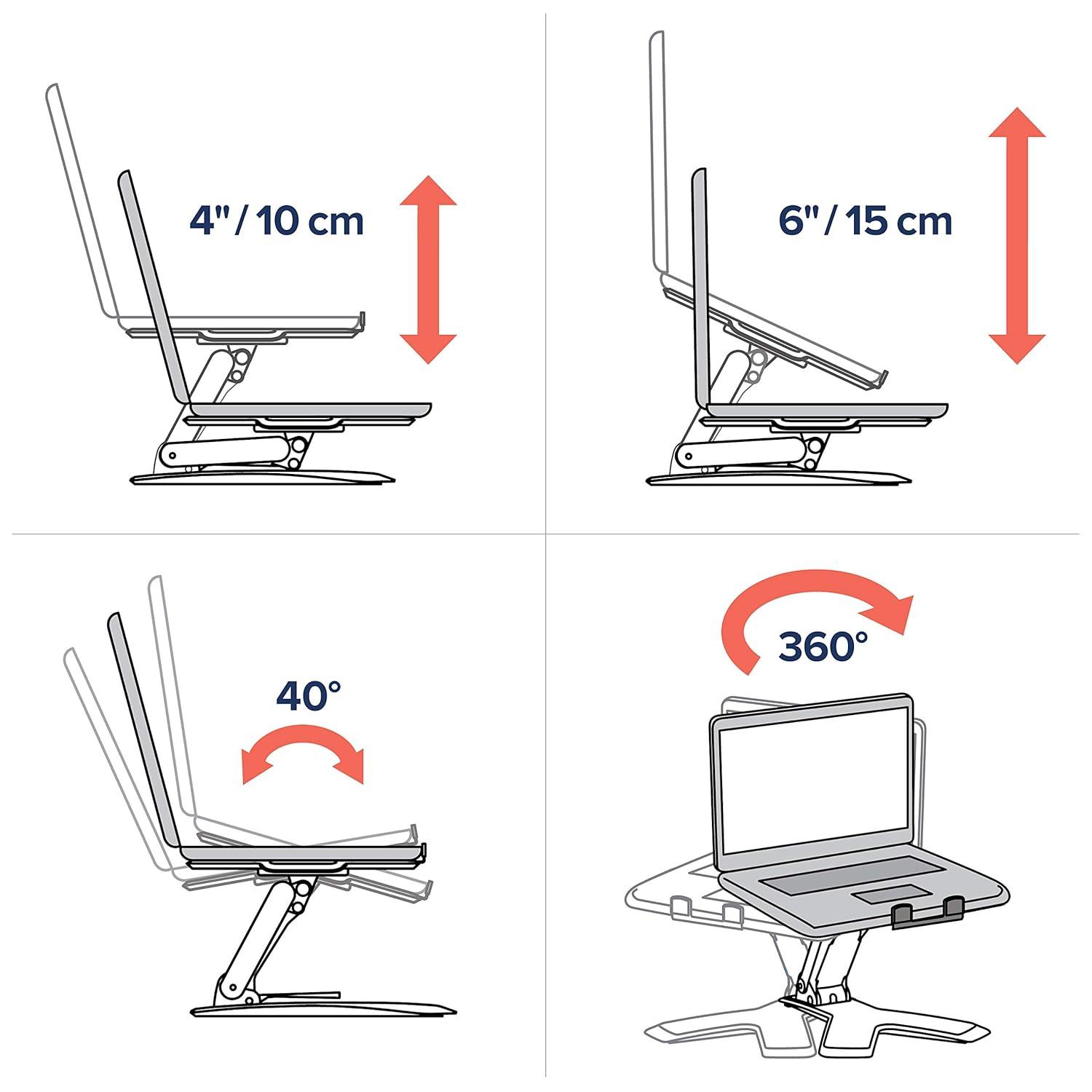 Ergotron Black Adjustable Standing Desk Converter for Laptops